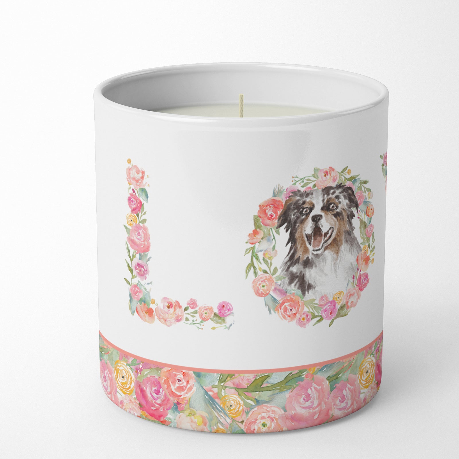 Buy this Australian Shepherd Tricolor #2 LOVE 10 oz Decorative Soy Candle