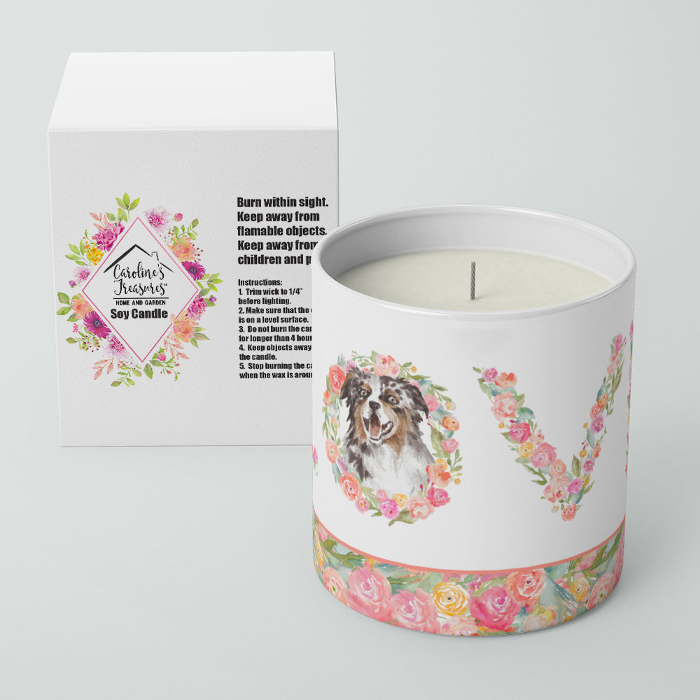 Australian Shepherd Tricolor #2 LOVE 10 oz Decorative Soy Candle - the-store.com