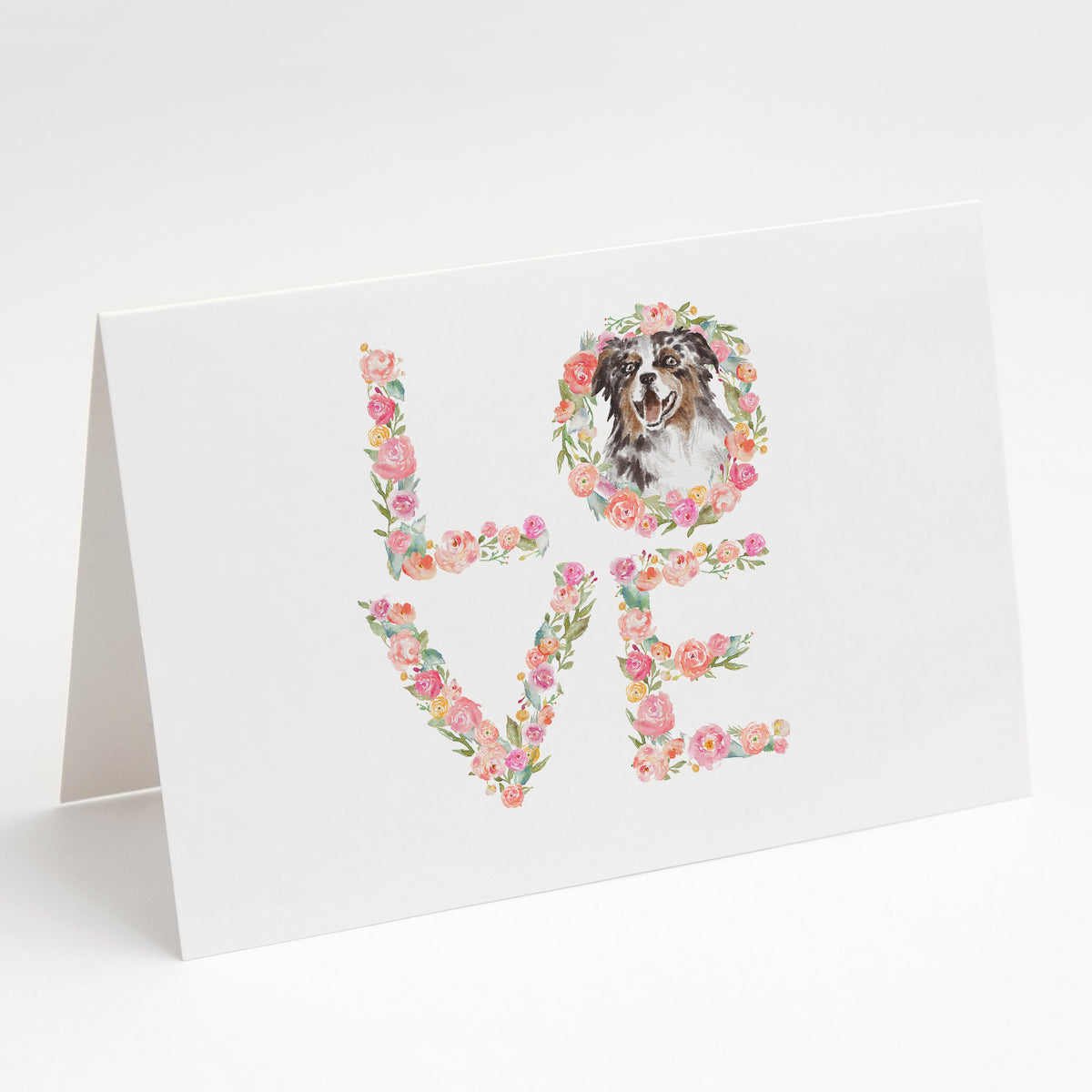 Buy this Australian Shepherd Tricolor #2 LOVE Greeting Cards and Envelopes Pack of 8