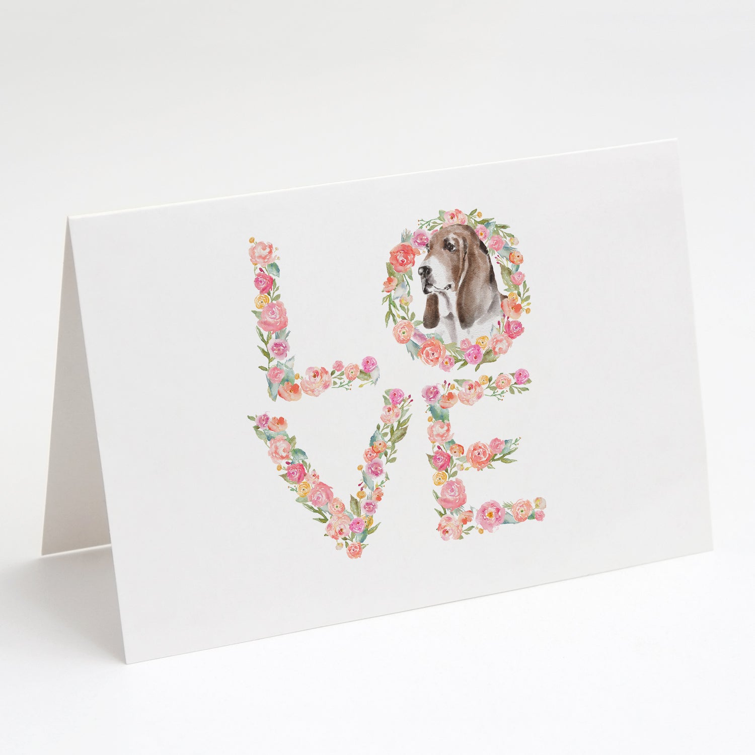 Buy this Basset Hound #3 LOVE Greeting Cards and Envelopes Pack of 8