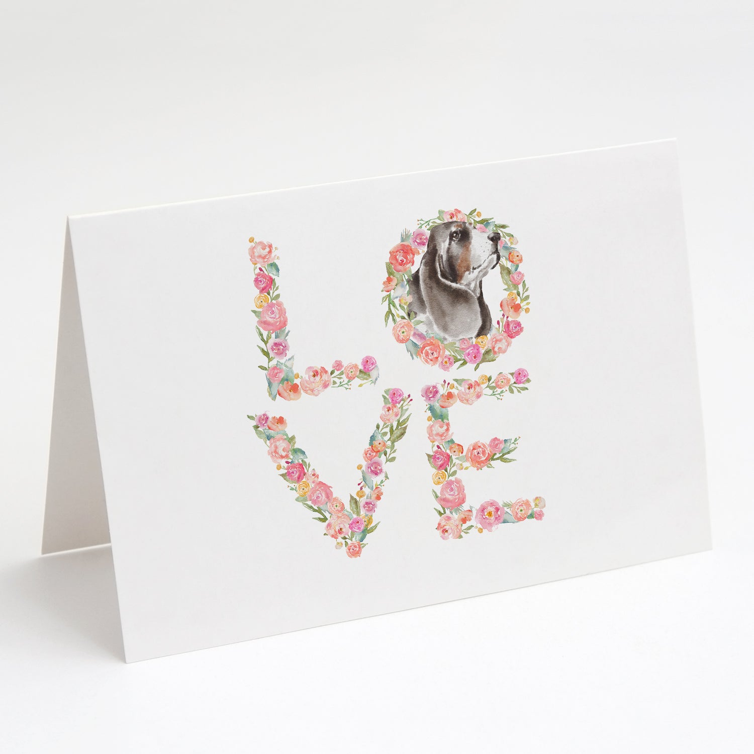 Buy this Basset Hound #4 LOVE Greeting Cards and Envelopes Pack of 8