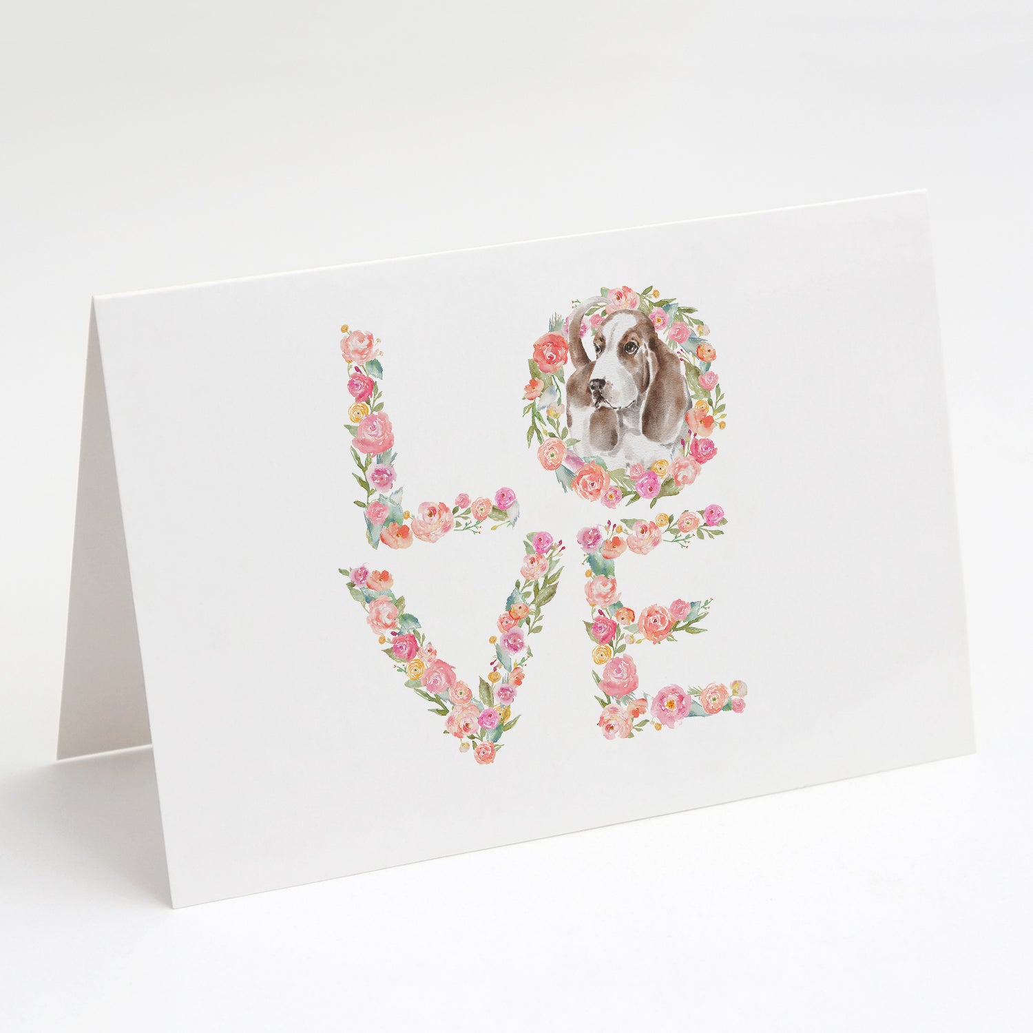 Buy this Basset Hound #5 LOVE Greeting Cards and Envelopes Pack of 8