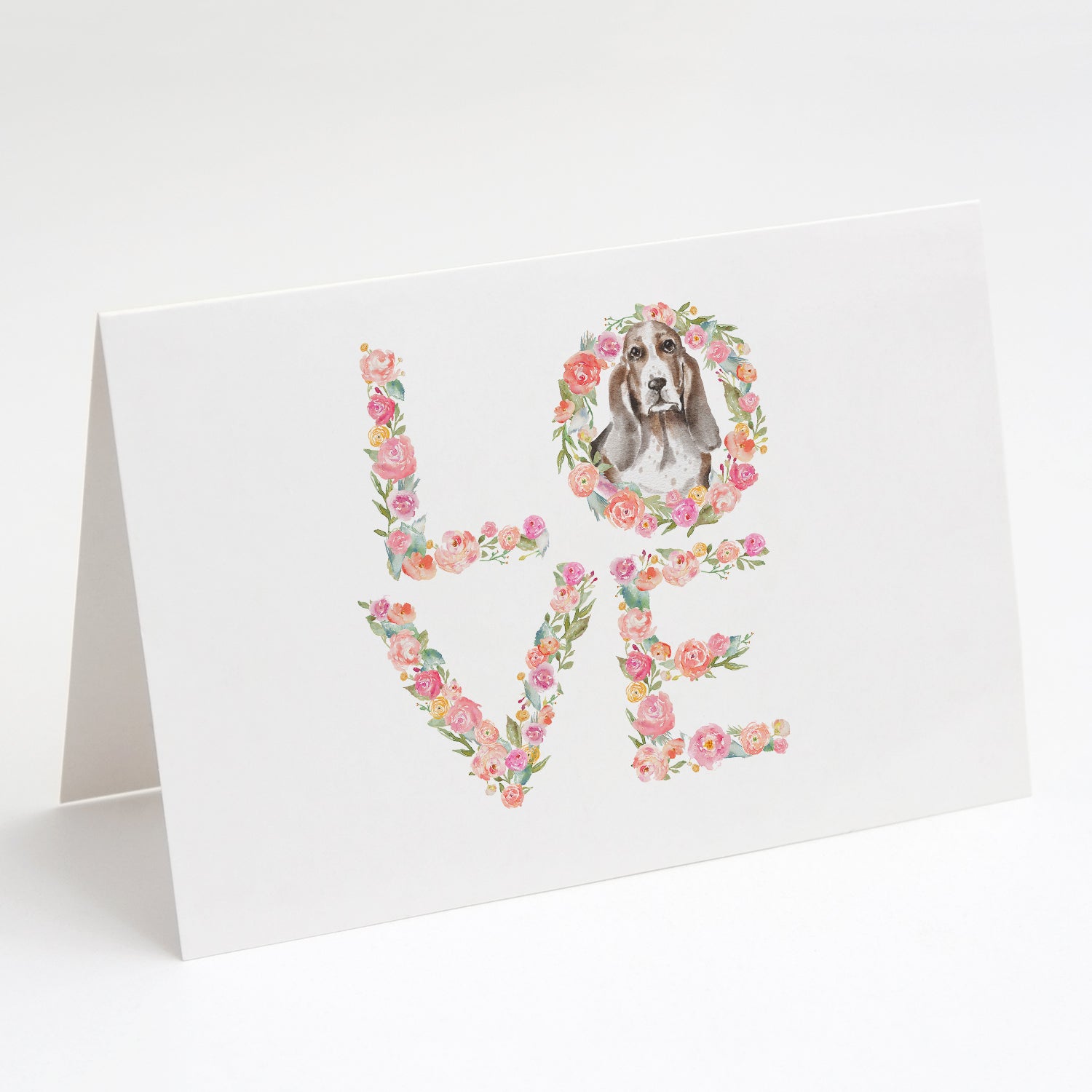 Buy this Basset Hound #6 LOVE Greeting Cards and Envelopes Pack of 8