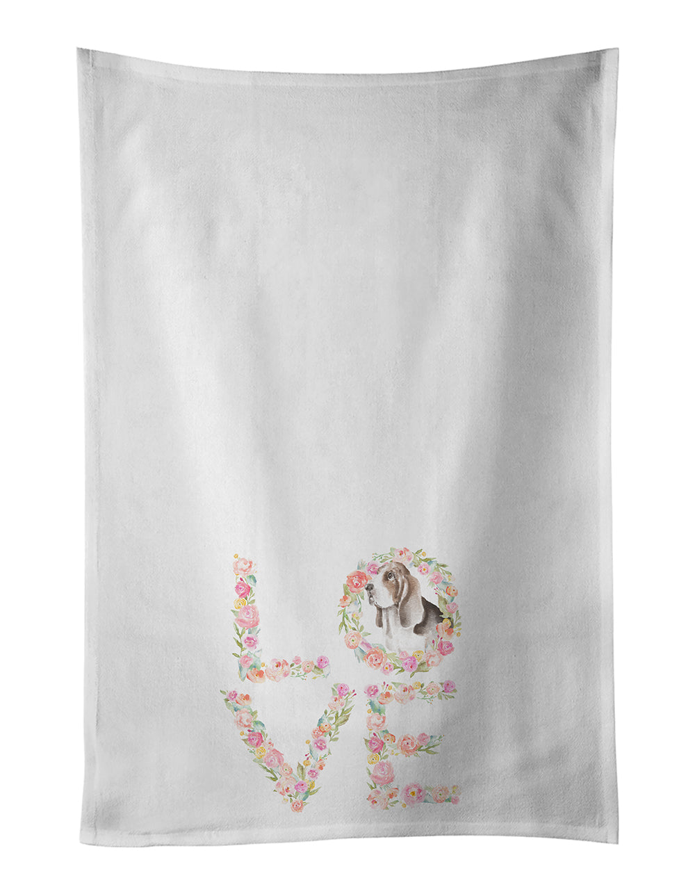 Buy this Basset Hound #7 LOVE White Kitchen Towel Set of 2