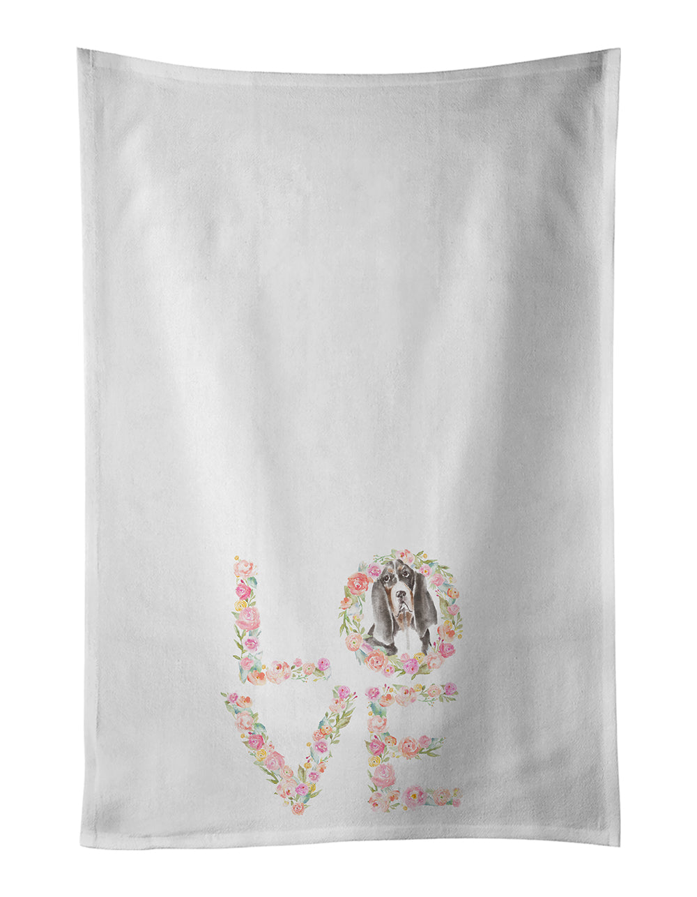 Buy this Basset Hound #8 LOVE White Kitchen Towel Set of 2