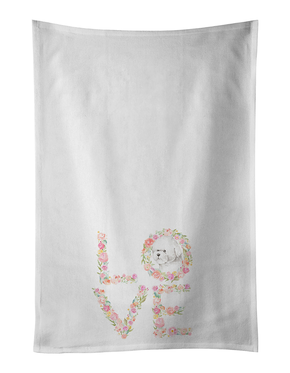 Buy this Bichon Frise #1 LOVE White Kitchen Towel Set of 2