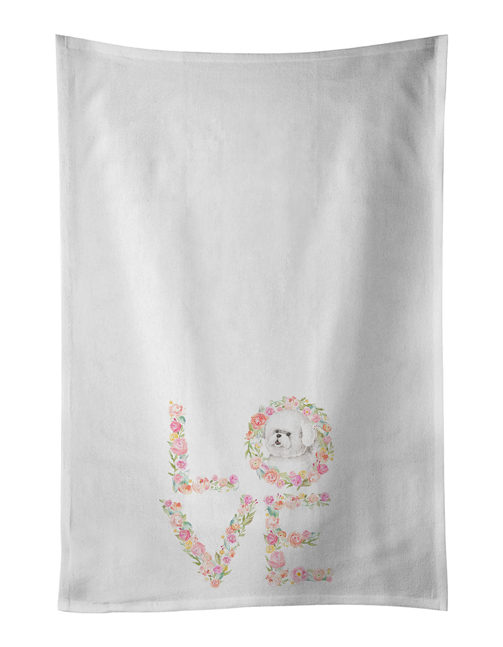Buy this Bichon Frise #6 LOVE White Kitchen Towel Set of 2