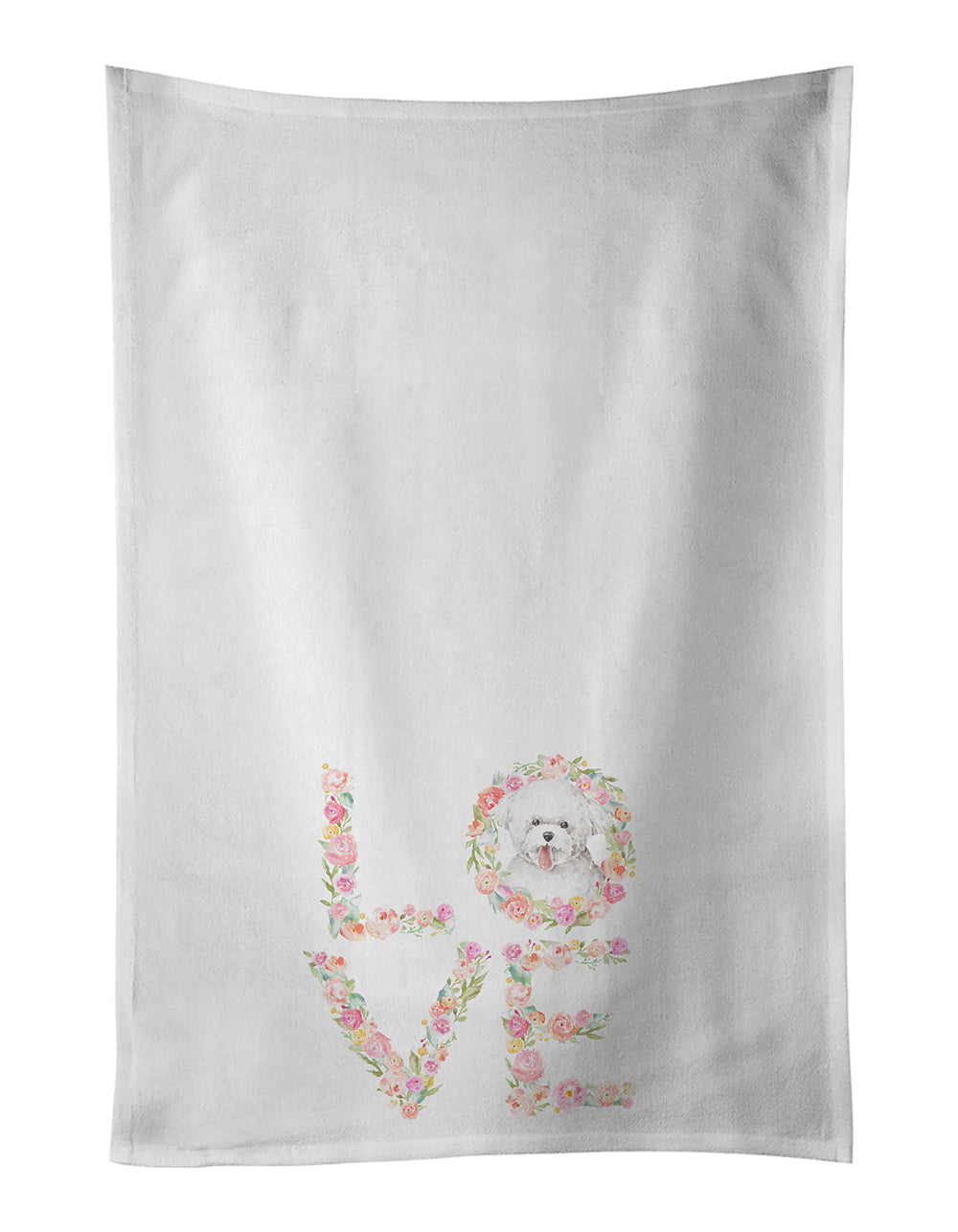 Buy this Bichon Frise #7 LOVE White Kitchen Towel Set of 2
