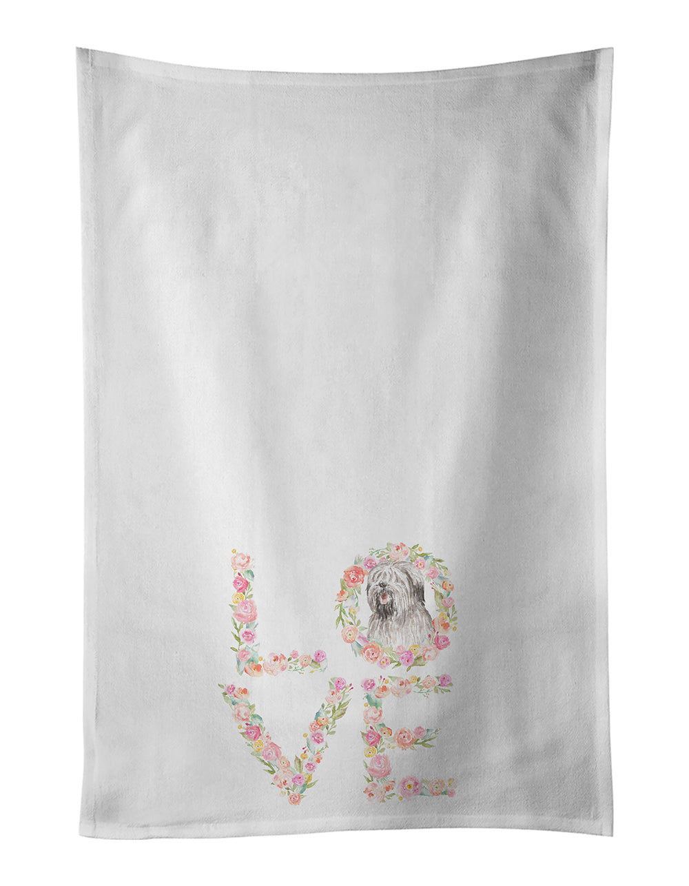 Buy this Briard #8 LOVE White Kitchen Towel Set of 2