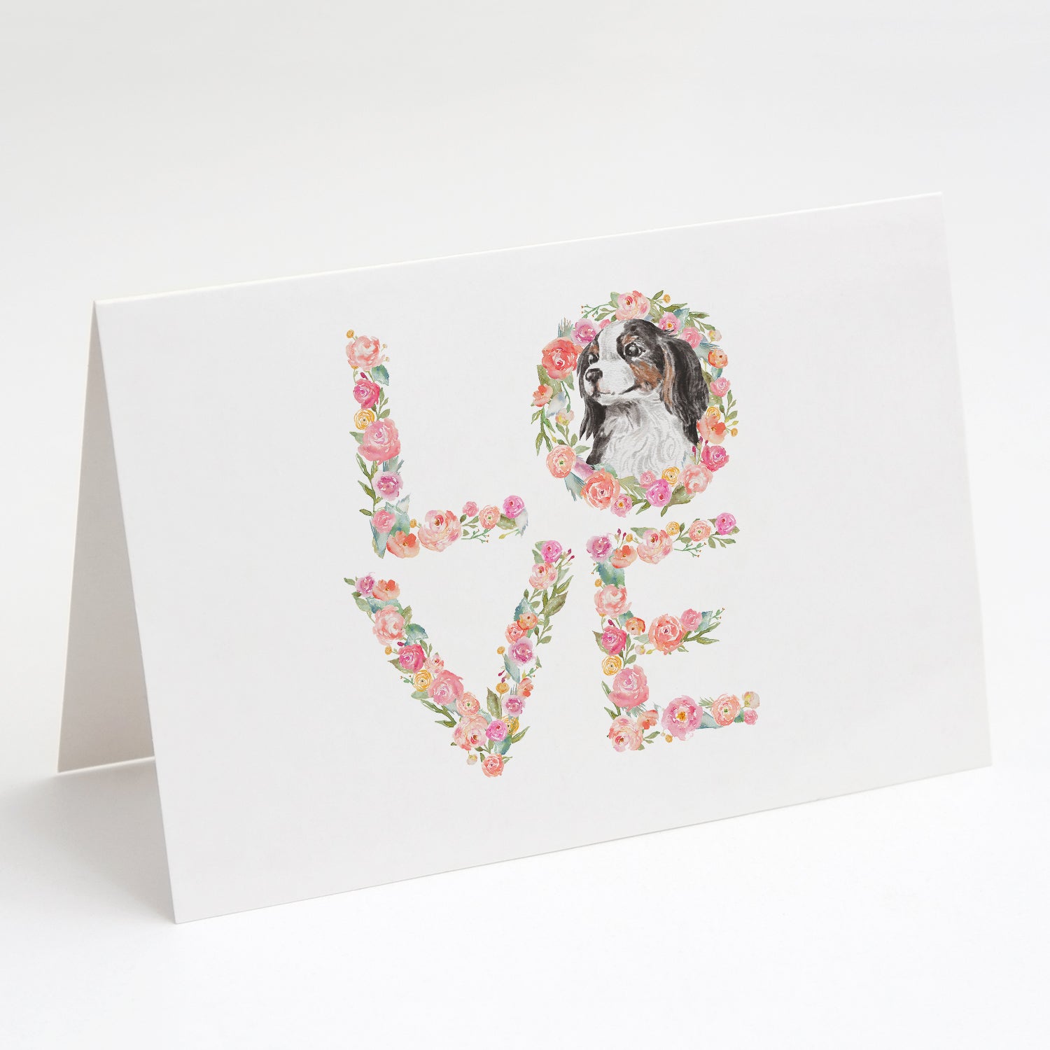 Buy this Cavalier Spaniel Tricolor LOVE Greeting Cards and Envelopes Pack of 8