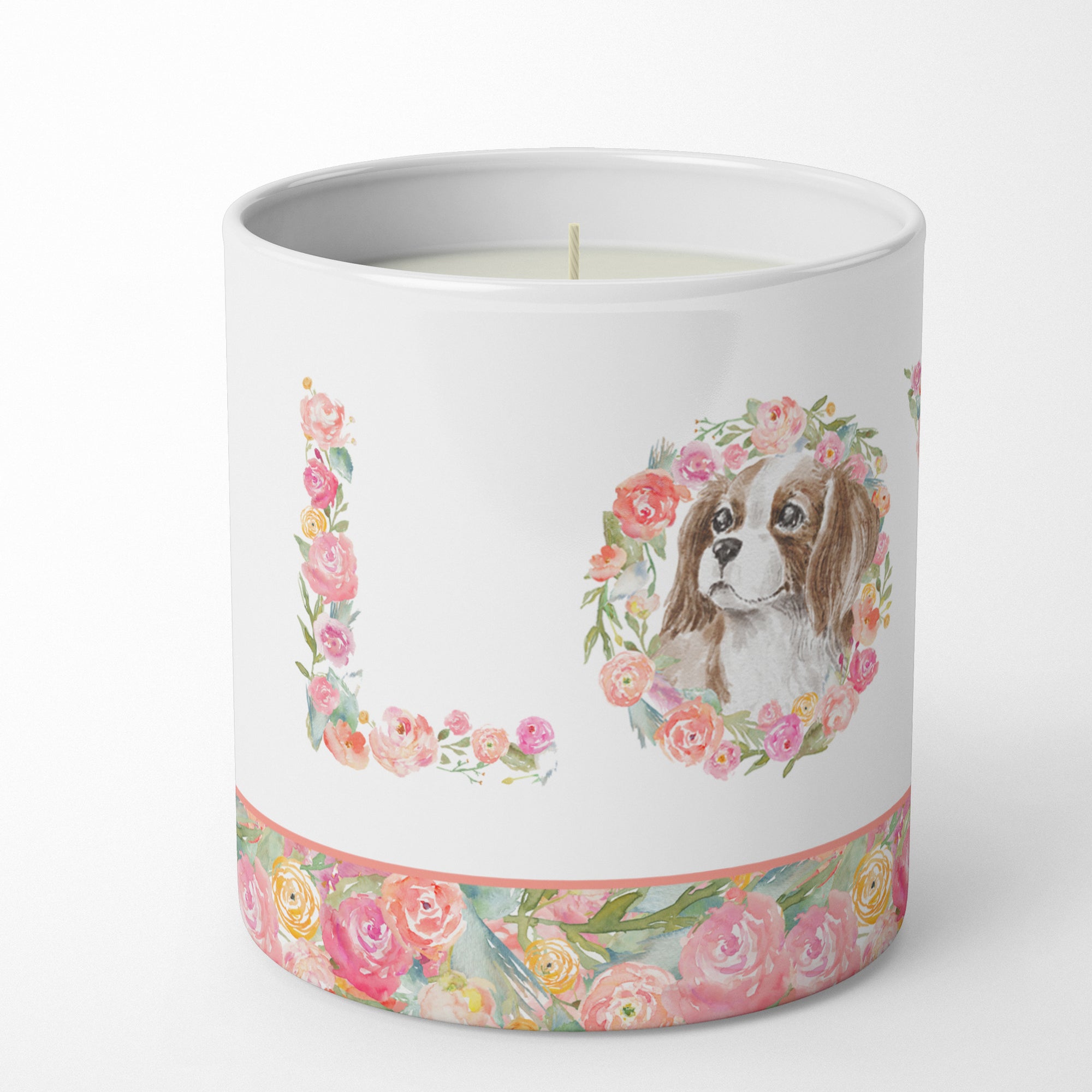 Cavalier Spaniel Blenheim #3 LOVE 10 oz Decorative Soy Candle - the-store.com