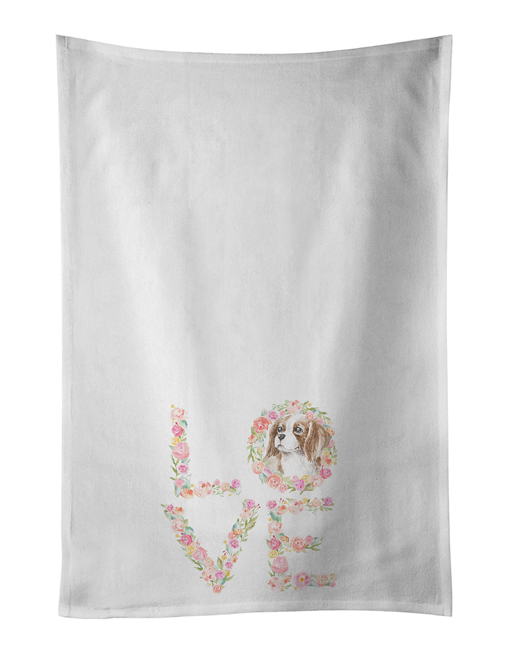 Buy this Cavalier Spaniel Blenheim #3 LOVE White Kitchen Towel Set of 2
