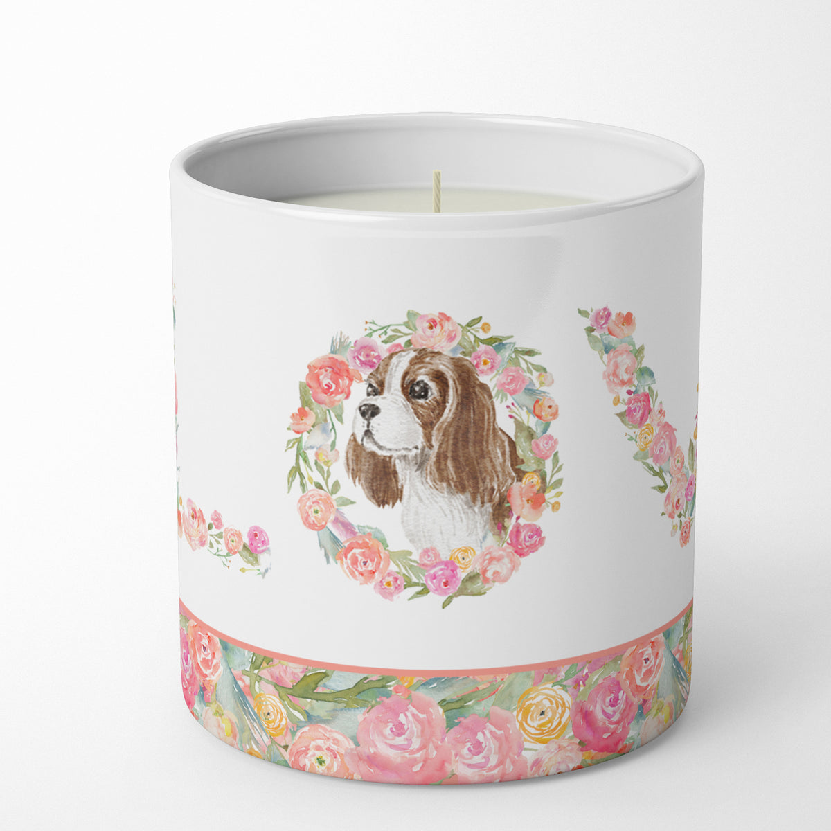 Buy this Cavalier Spaniel Blenheim #5 LOVE 10 oz Decorative Soy Candle
