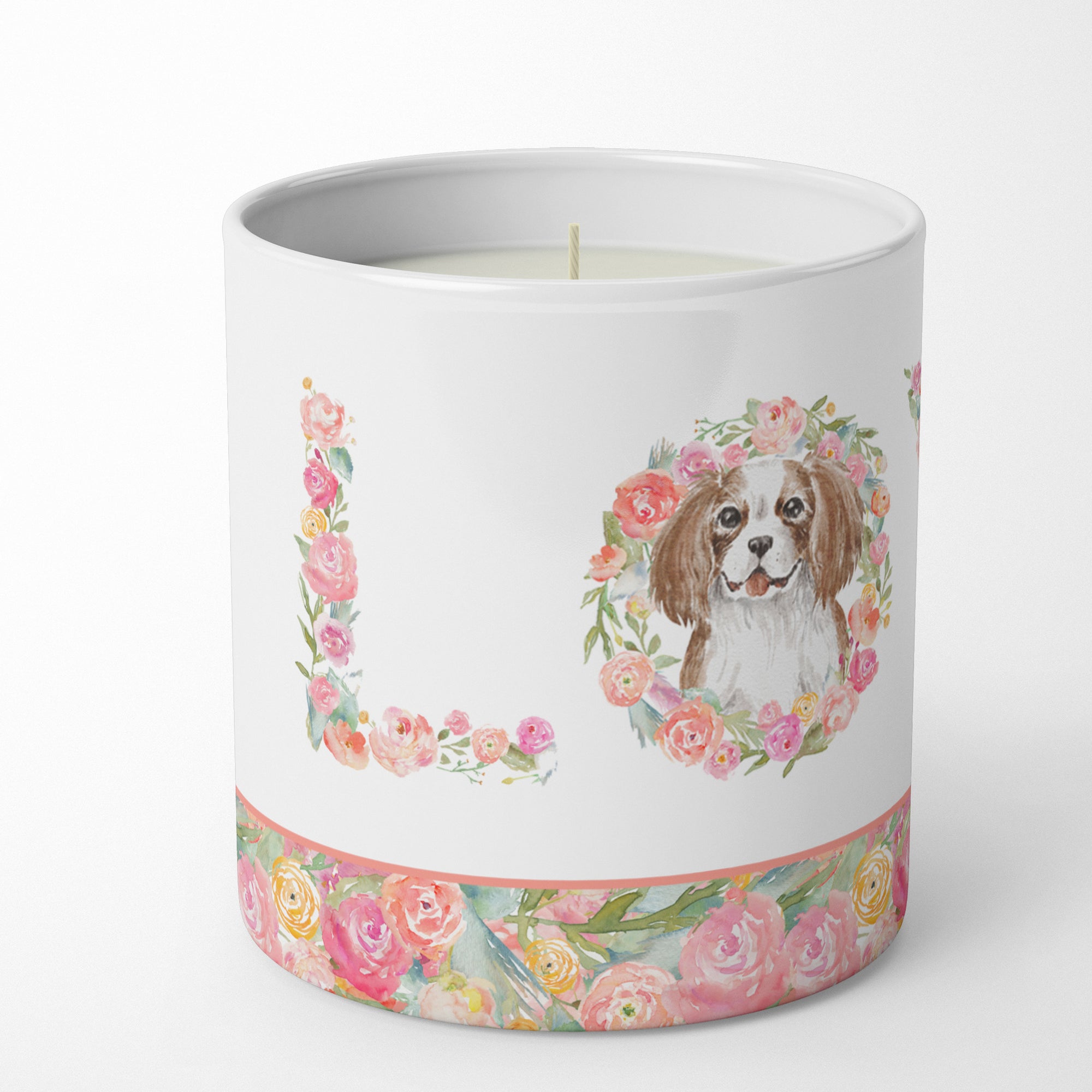 Cavalier Spaniel Blenheim #6 LOVE 10 oz Decorative Soy Candle - the-store.com