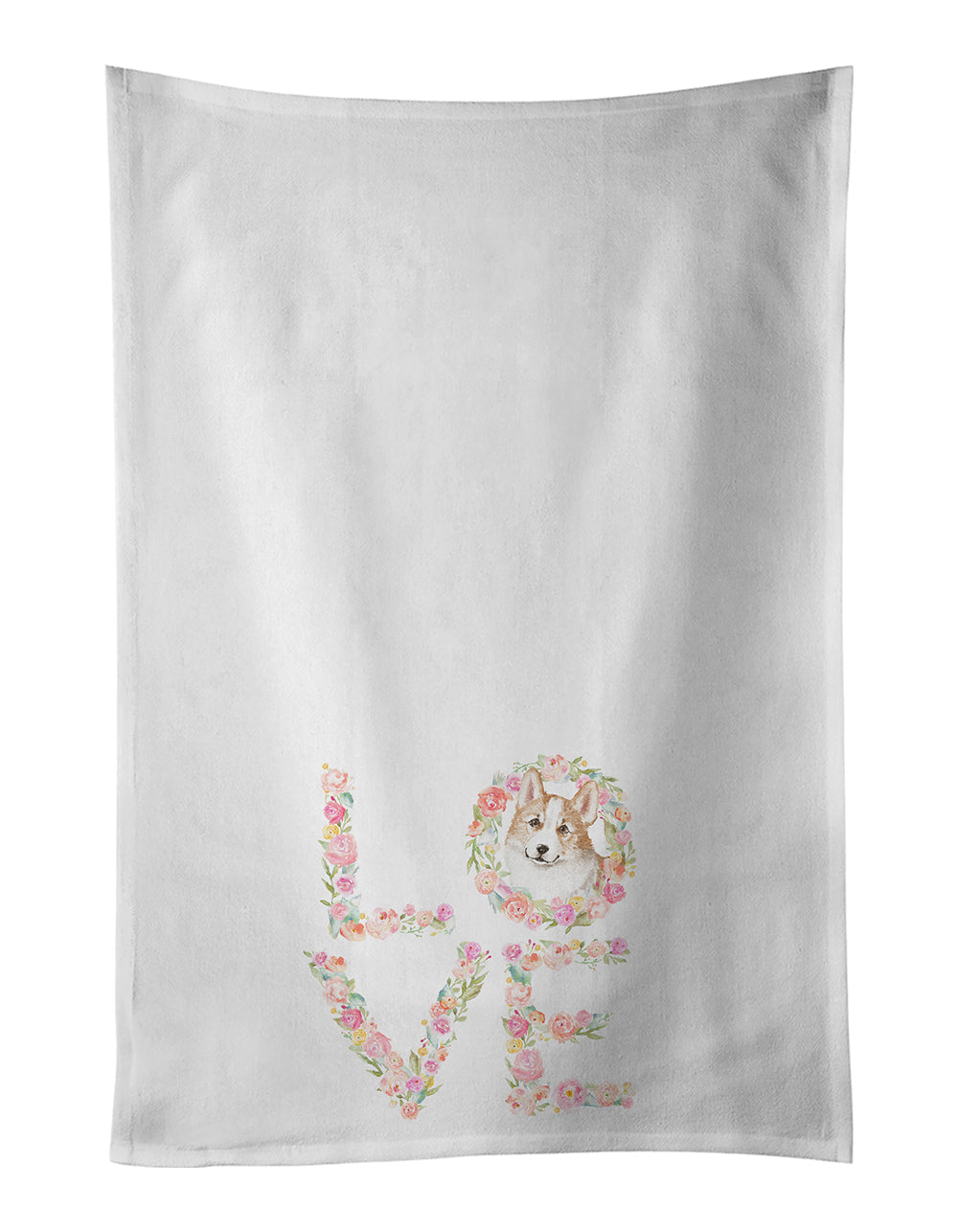 Buy this Corgi #5 LOVE White Kitchen Towel Set of 2