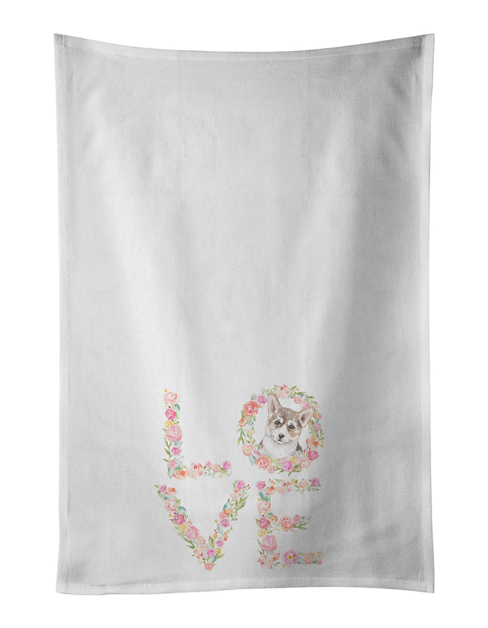 Buy this Corgi #8 LOVE White Kitchen Towel Set of 2