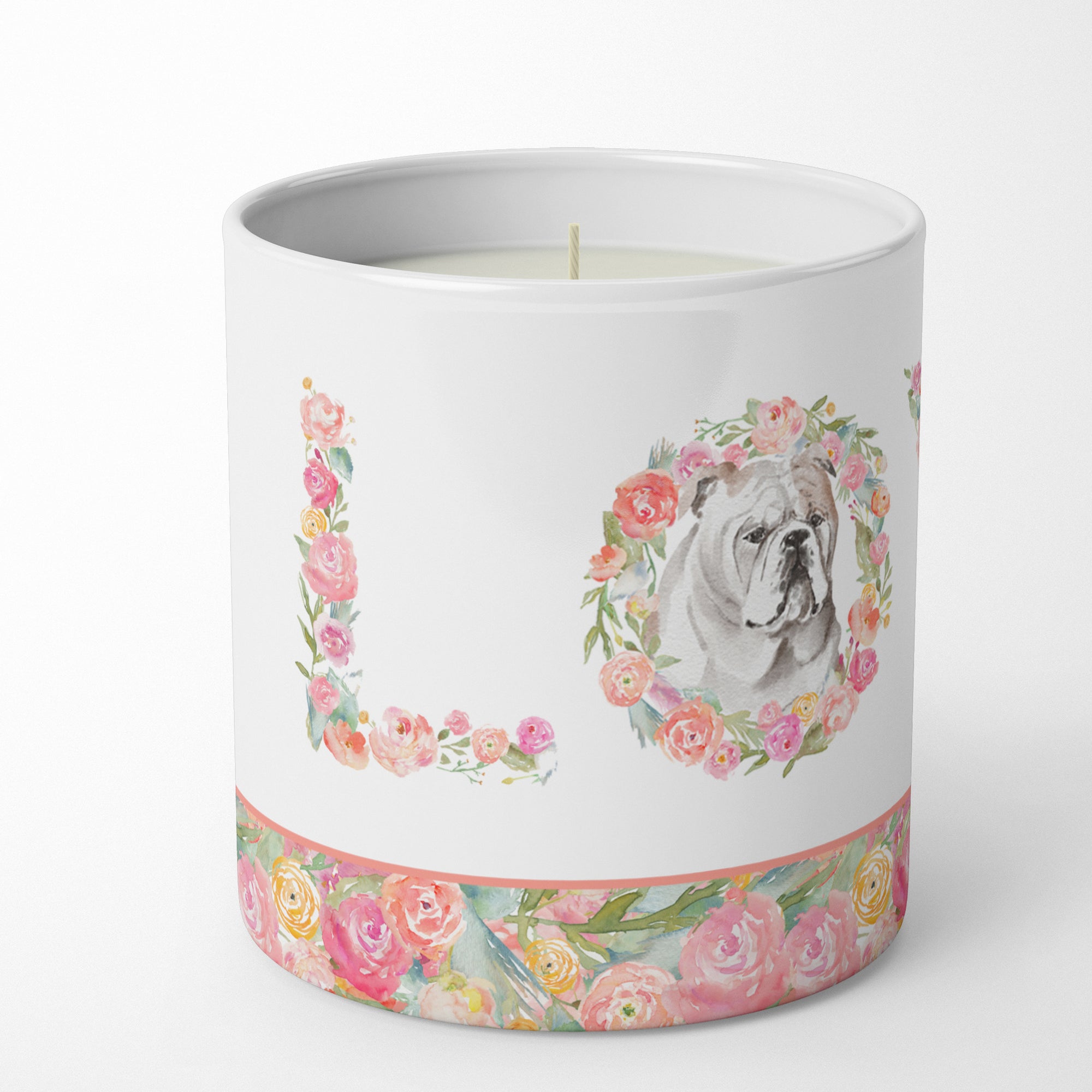 English Bulldog #2 LOVE 10 oz Decorative Soy Candle - the-store.com