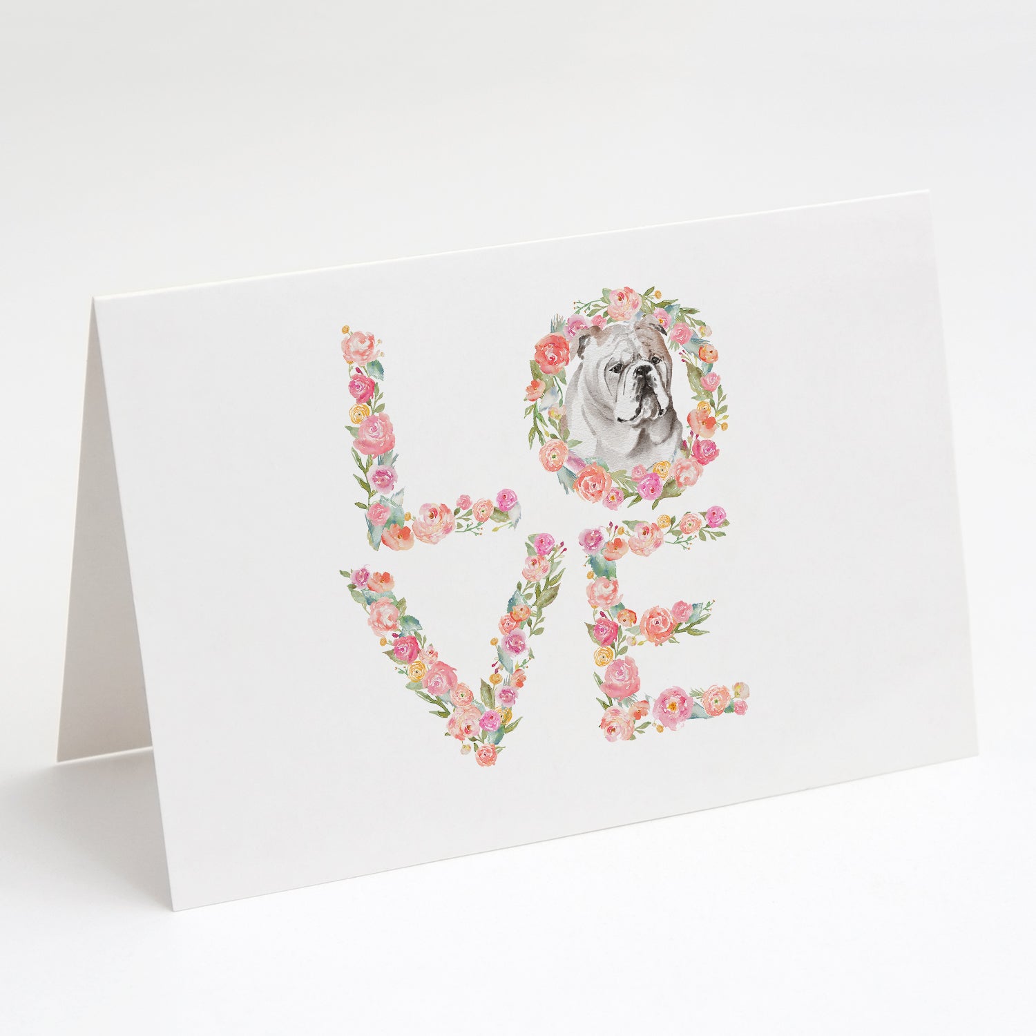 Buy this English Bulldog #2 LOVE Greeting Cards and Envelopes Pack of 8