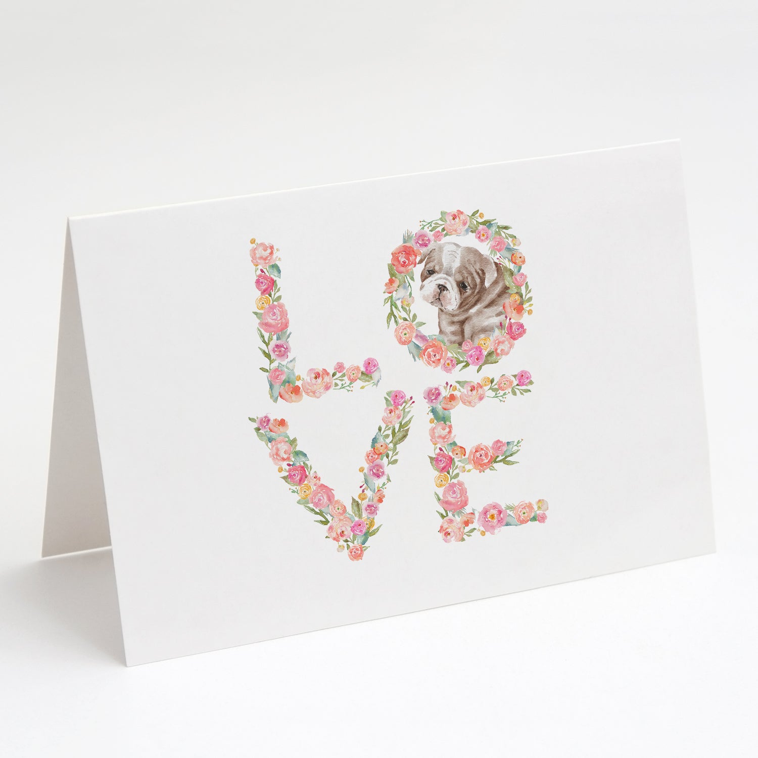 Buy this English Bulldog #3 LOVE Greeting Cards and Envelopes Pack of 8