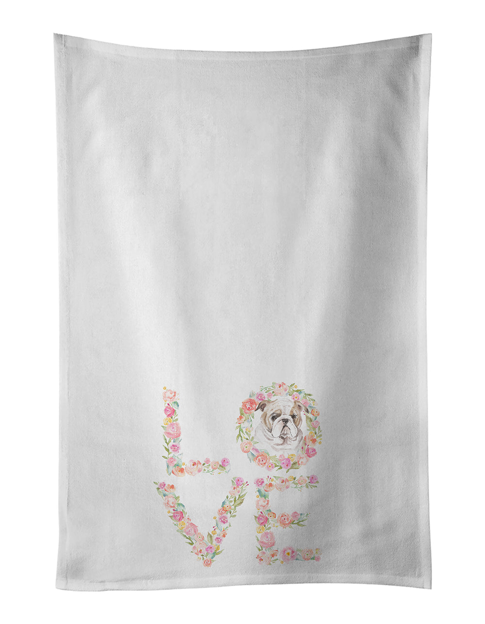 Buy this English Bulldog #7 LOVE White Kitchen Towel Set of 2