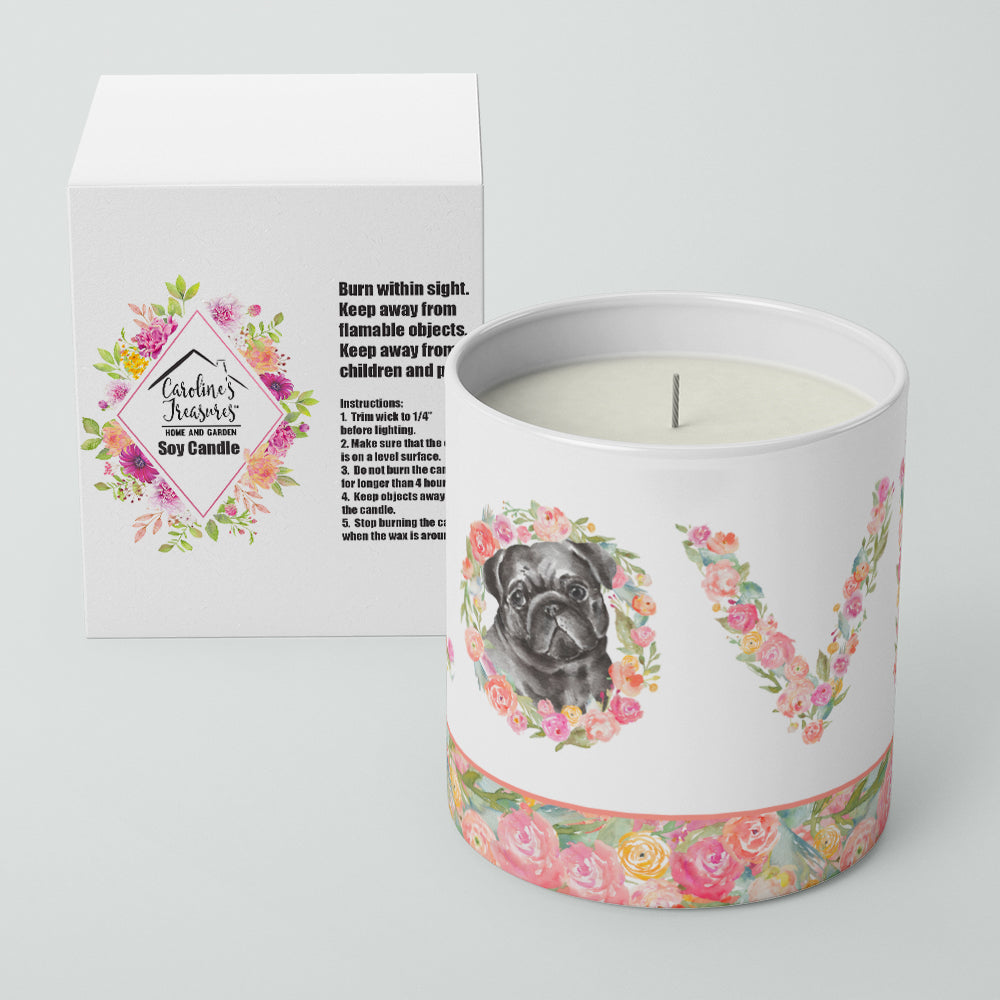 Pug #4 LOVE 10 oz Decorative Soy Candle - the-store.com