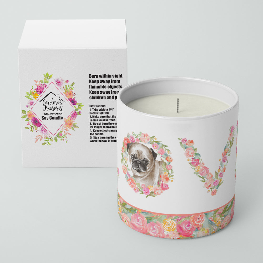 Pug #5 LOVE 10 oz Decorative Soy Candle - the-store.com
