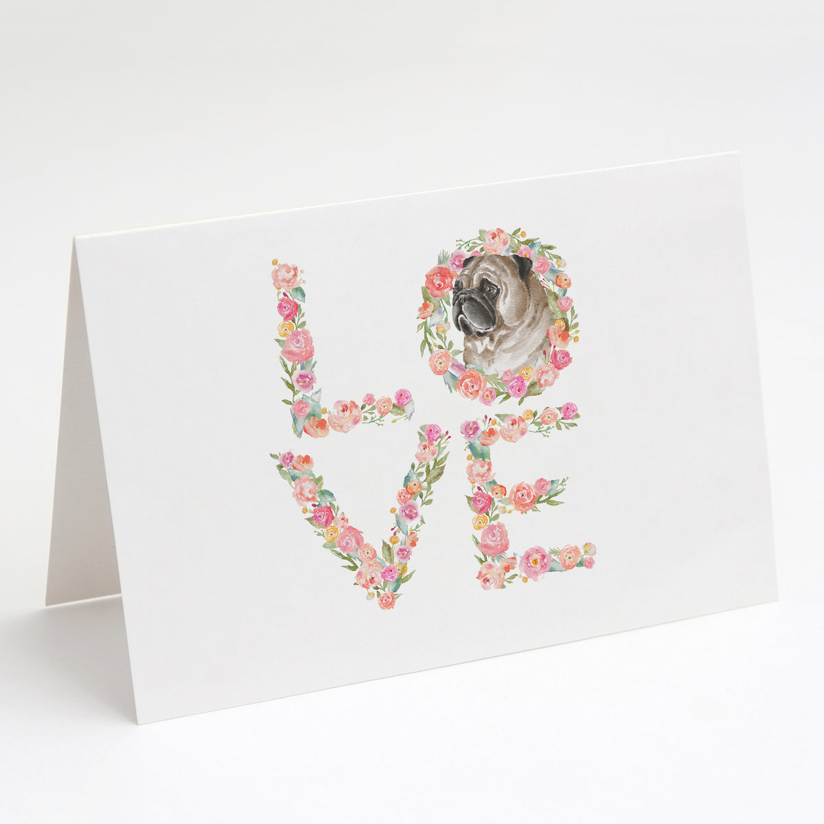 Buy this Pug #7 LOVE Greeting Cards and Envelopes Pack of 8