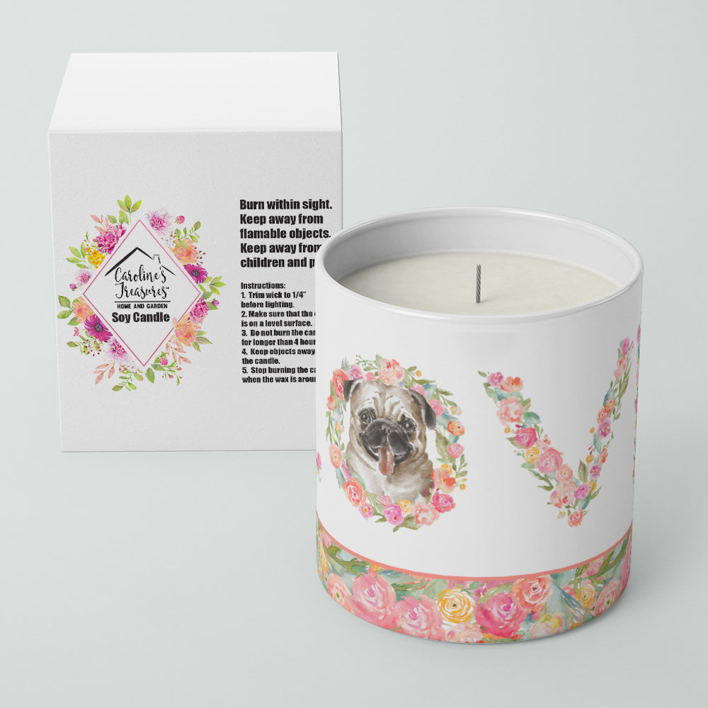 Pug #9 LOVE 10 oz Decorative Soy Candle - the-store.com