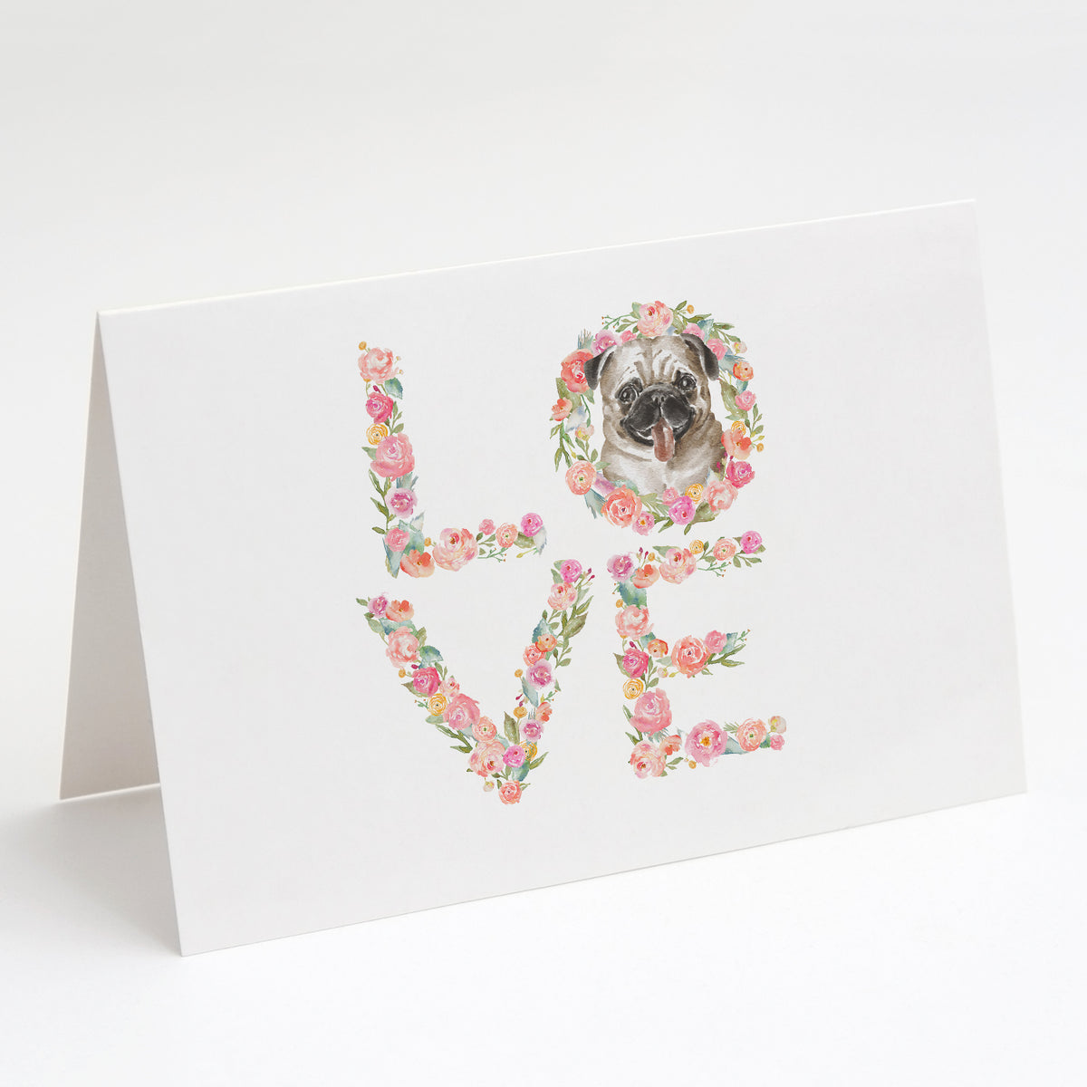Buy this Pug #9 LOVE Greeting Cards and Envelopes Pack of 8