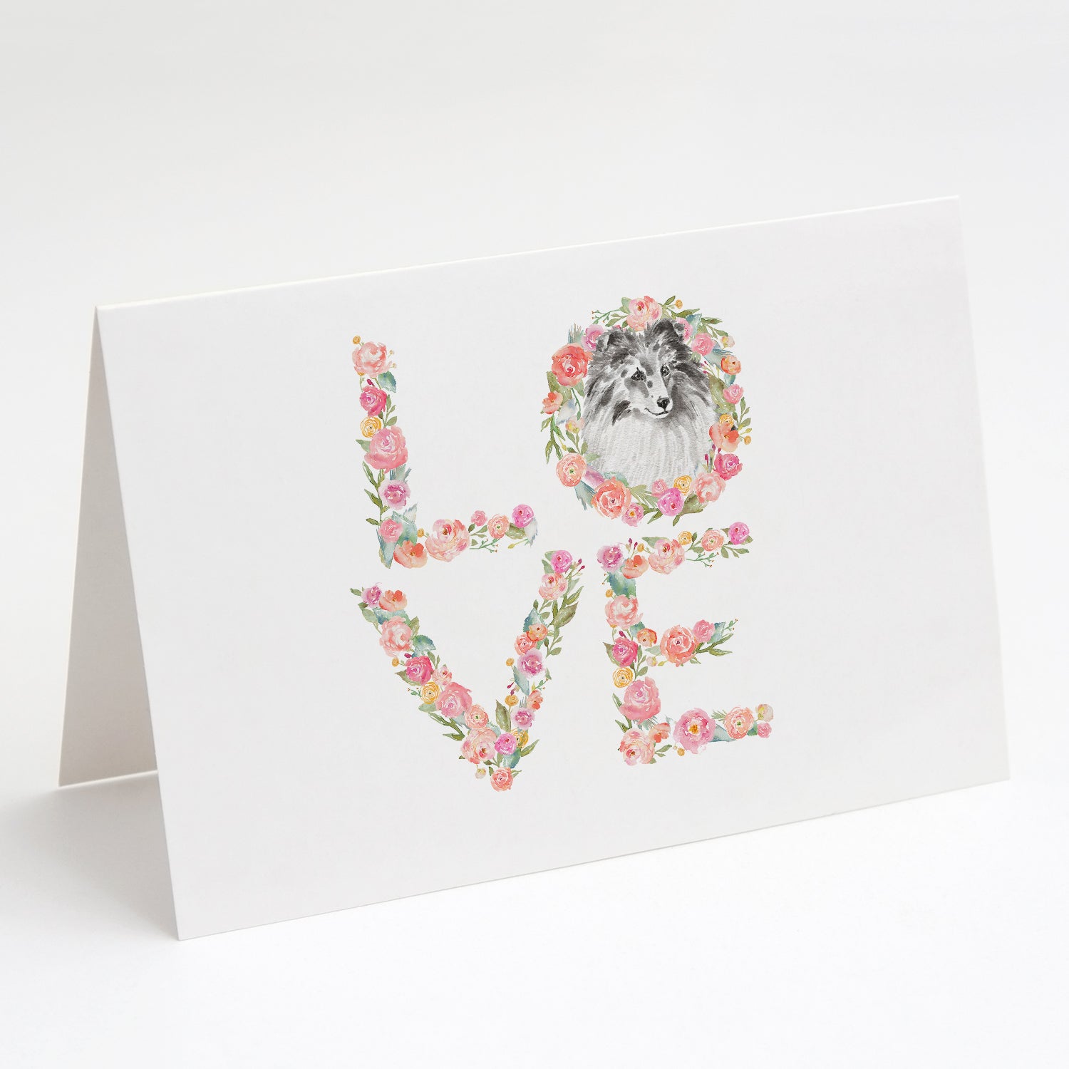 Buy this Sheltie #7 LOVE Greeting Cards and Envelopes Pack of 8