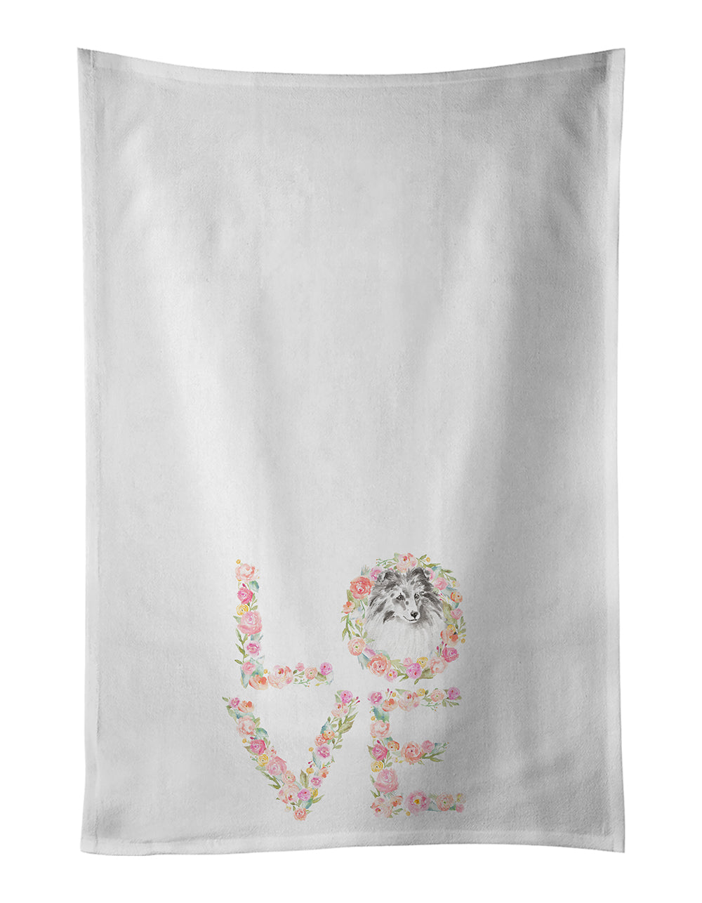 Buy this Sheltie #7 LOVE White Kitchen Towel Set of 2