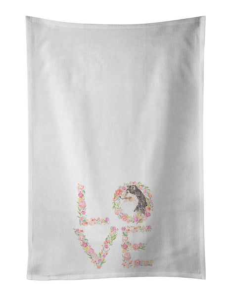 Buy this Sheltie #10 LOVE White Kitchen Towel Set of 2