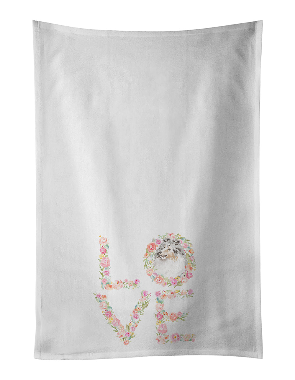 Buy this Sheltie #11 LOVE White Kitchen Towel Set of 2