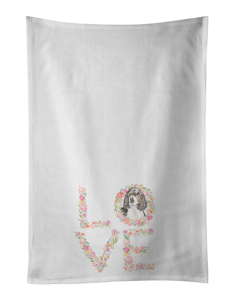 Buy this English Springer Spaniel #8 LOVE White Kitchen Towel Set of 2