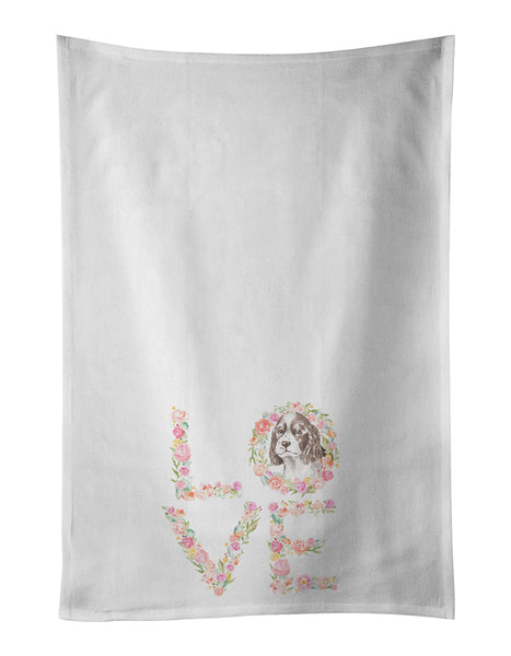 Buy this English Springer Spaniel #9 LOVE White Kitchen Towel Set of 2