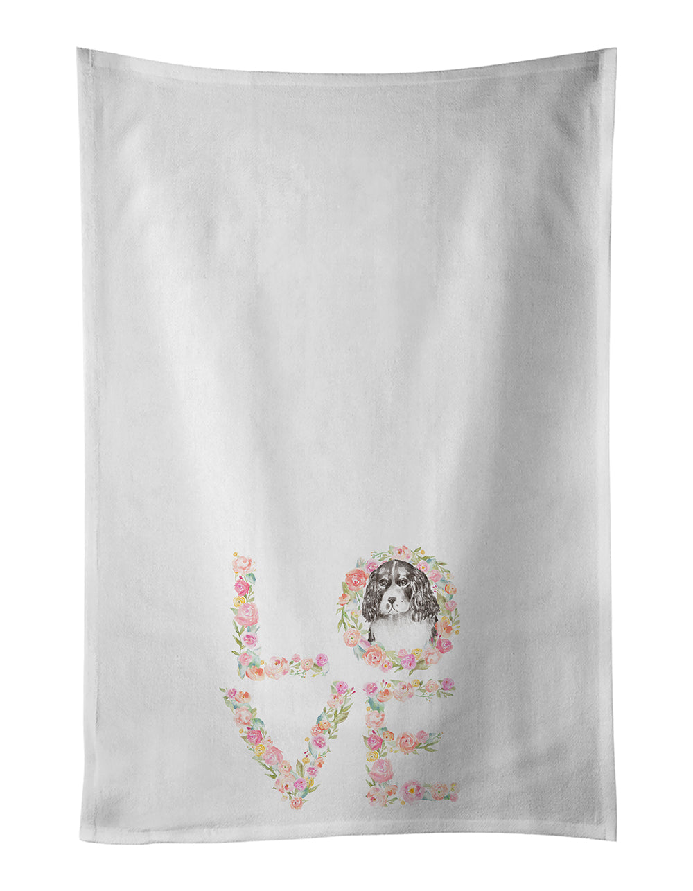 Buy this English Springer Spaniel #11 LOVE White Kitchen Towel Set of 2