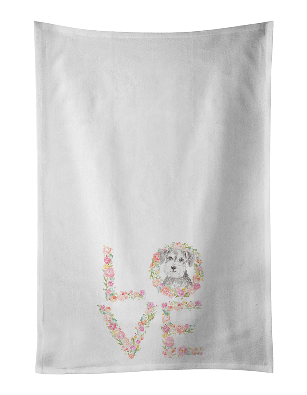 Buy this Schnauzer #6 LOVE White Kitchen Towel Set of 2