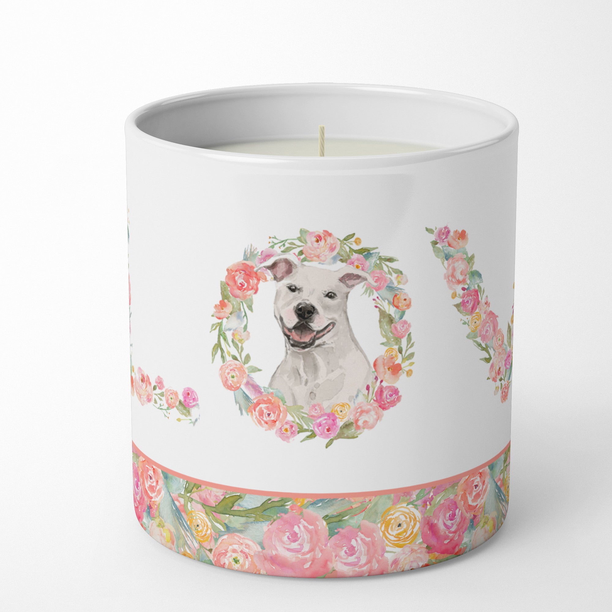 Buy this Staffordshire Bull Terrier White Love 10 oz Decorative Soy Candle