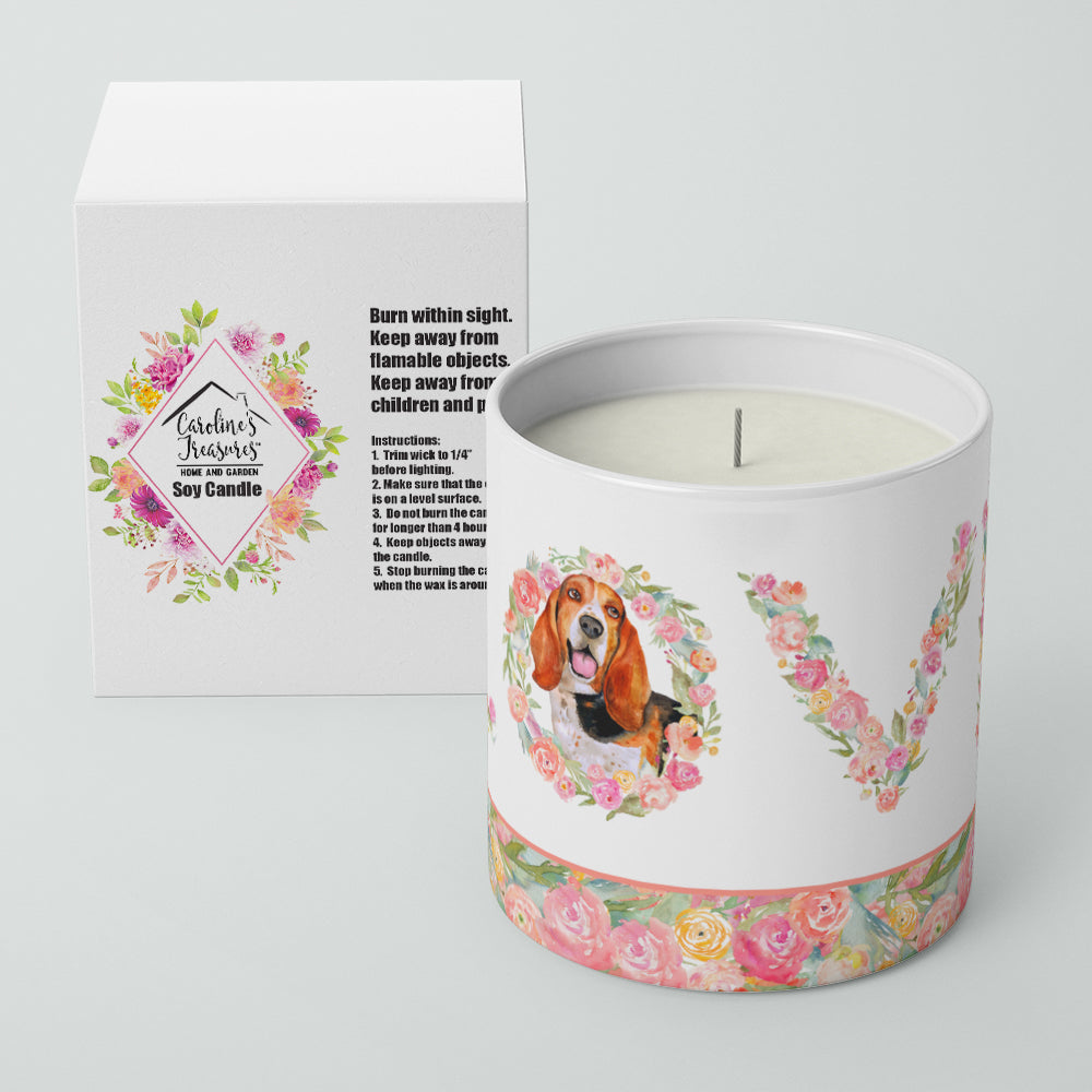 Basset Hound Love 10 oz Decorative Soy Candle - the-store.com