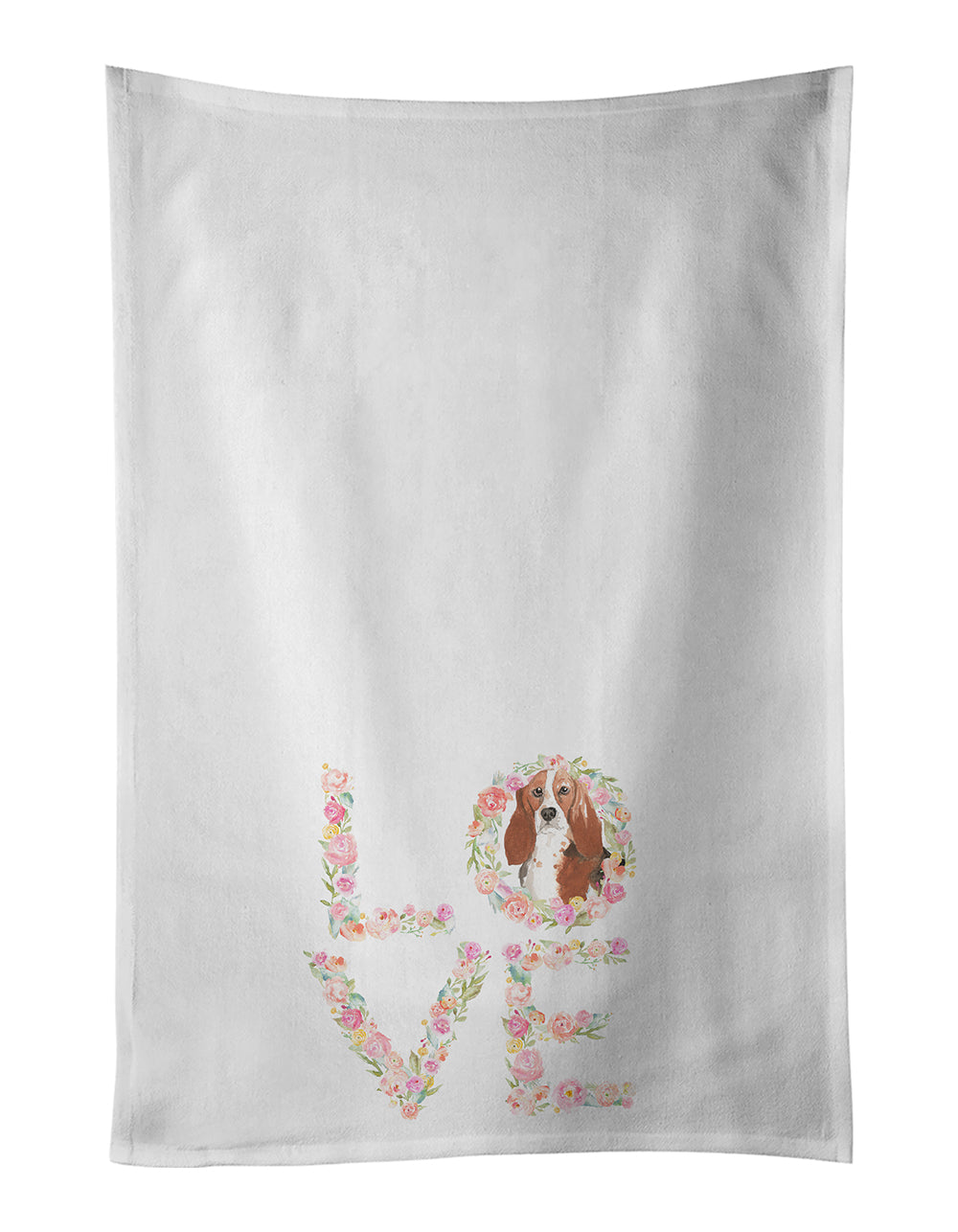 Buy this Basset Hound #2 Love White Kitchen Towel Set of 2 Dish Towels
