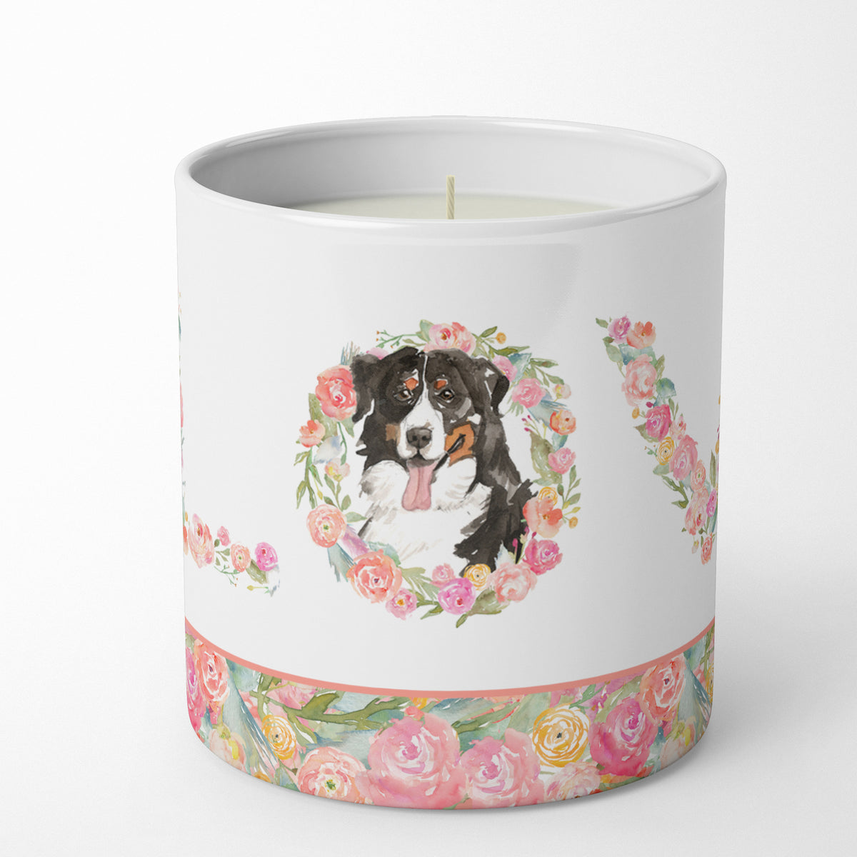 Buy this Bernese Mountain Dog Love 10 oz Decorative Soy Candle