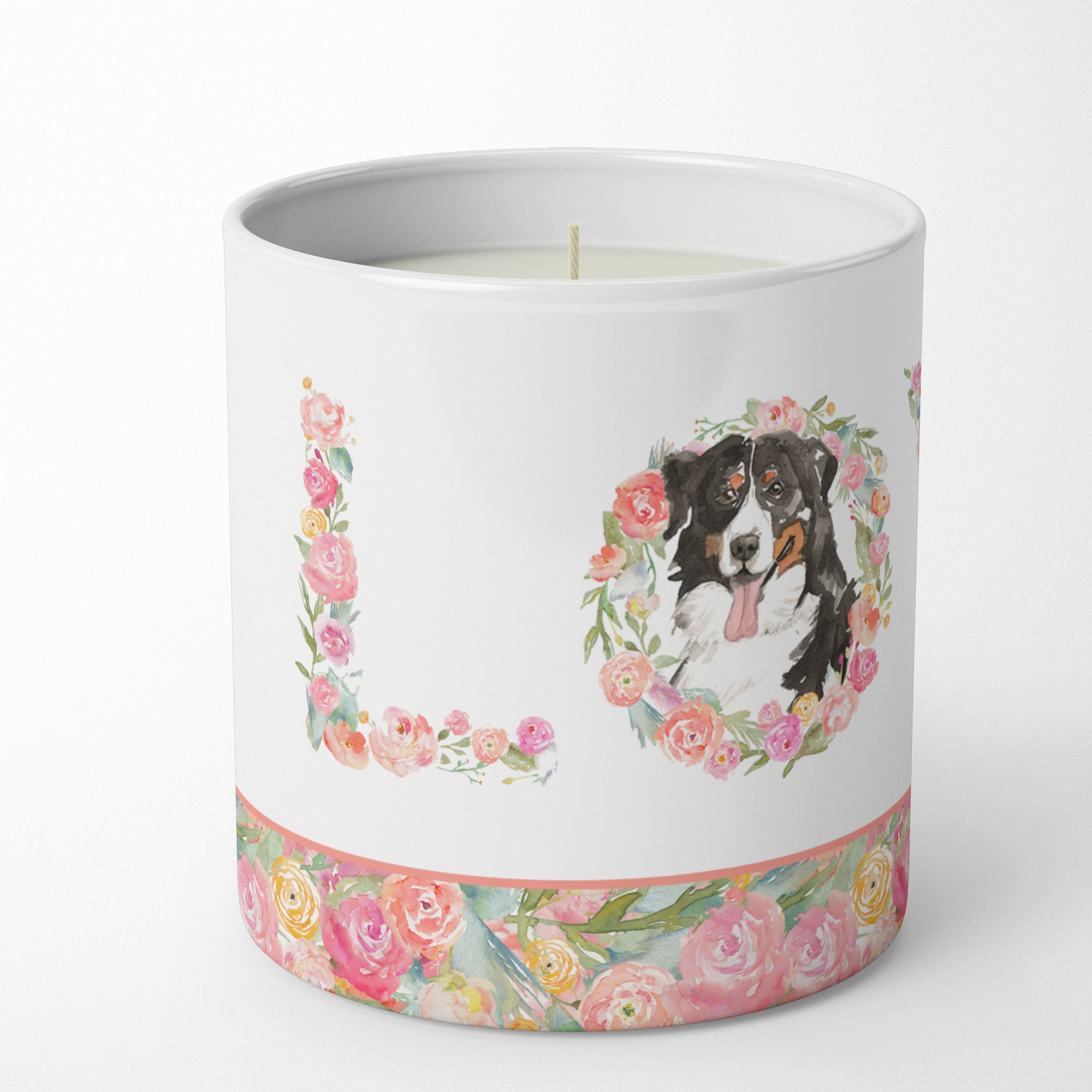 Bernese Mountain Dog Love 10 oz Decorative Soy Candle - the-store.com