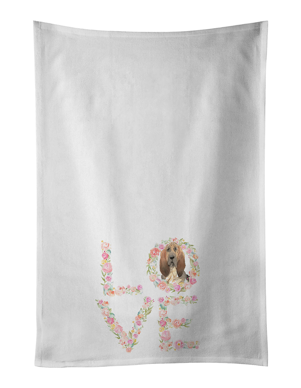 Buy this Bloodhound Love White Kitchen Towel Set of 2 Dish Towels
