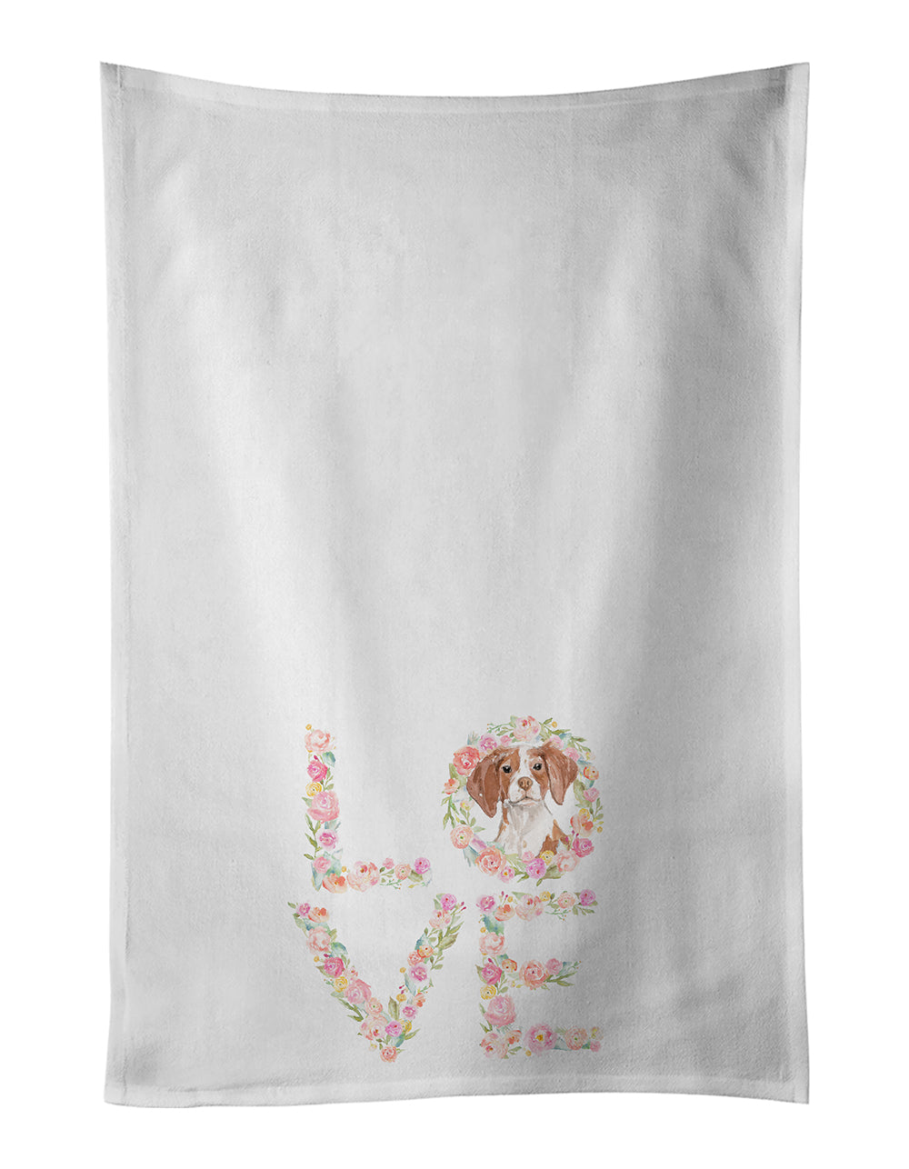 Buy this Brittany Love White Kitchen Towel Set of 2 Dish Towels