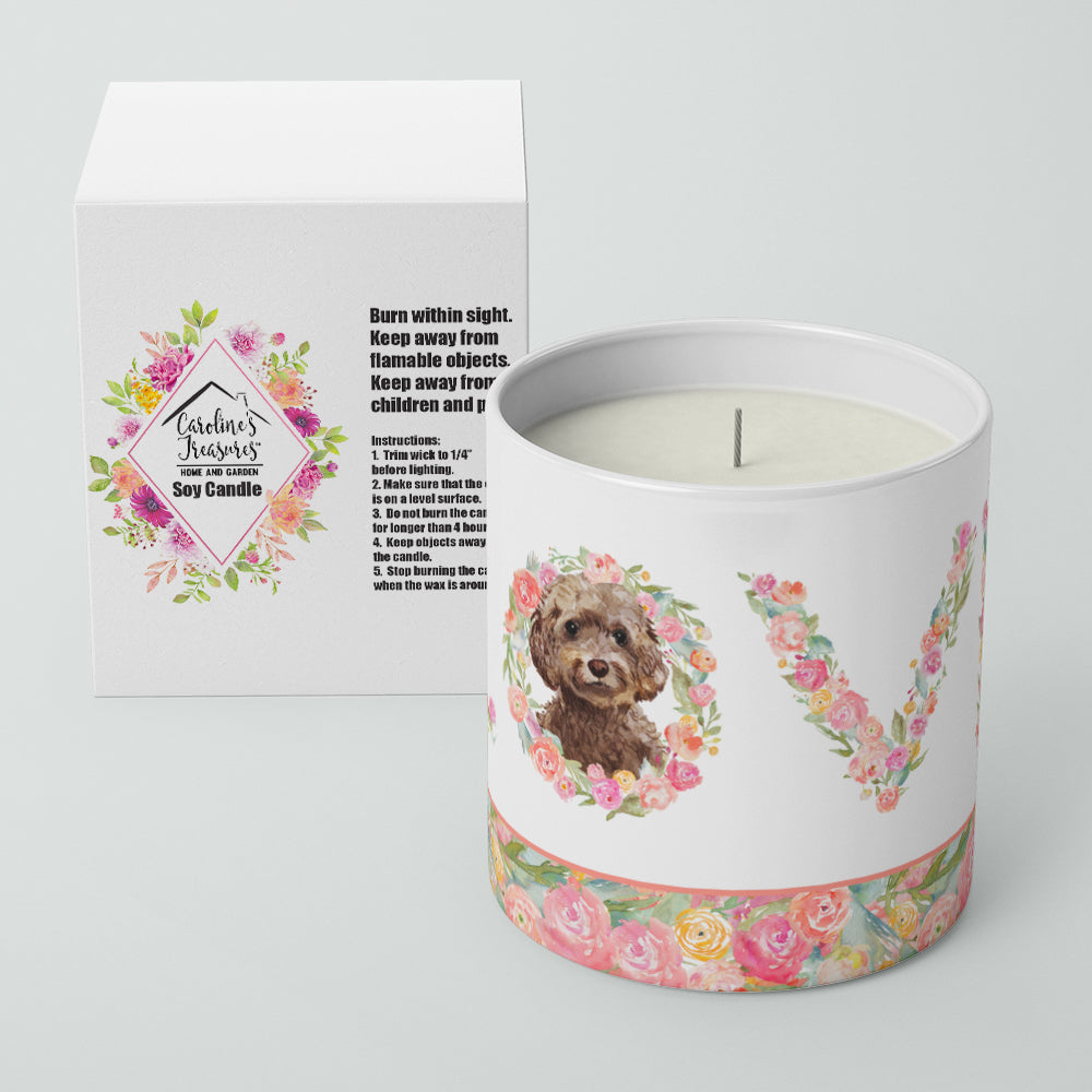 Brown Cockapoo Love 10 oz Decorative Soy Candle - the-store.com
