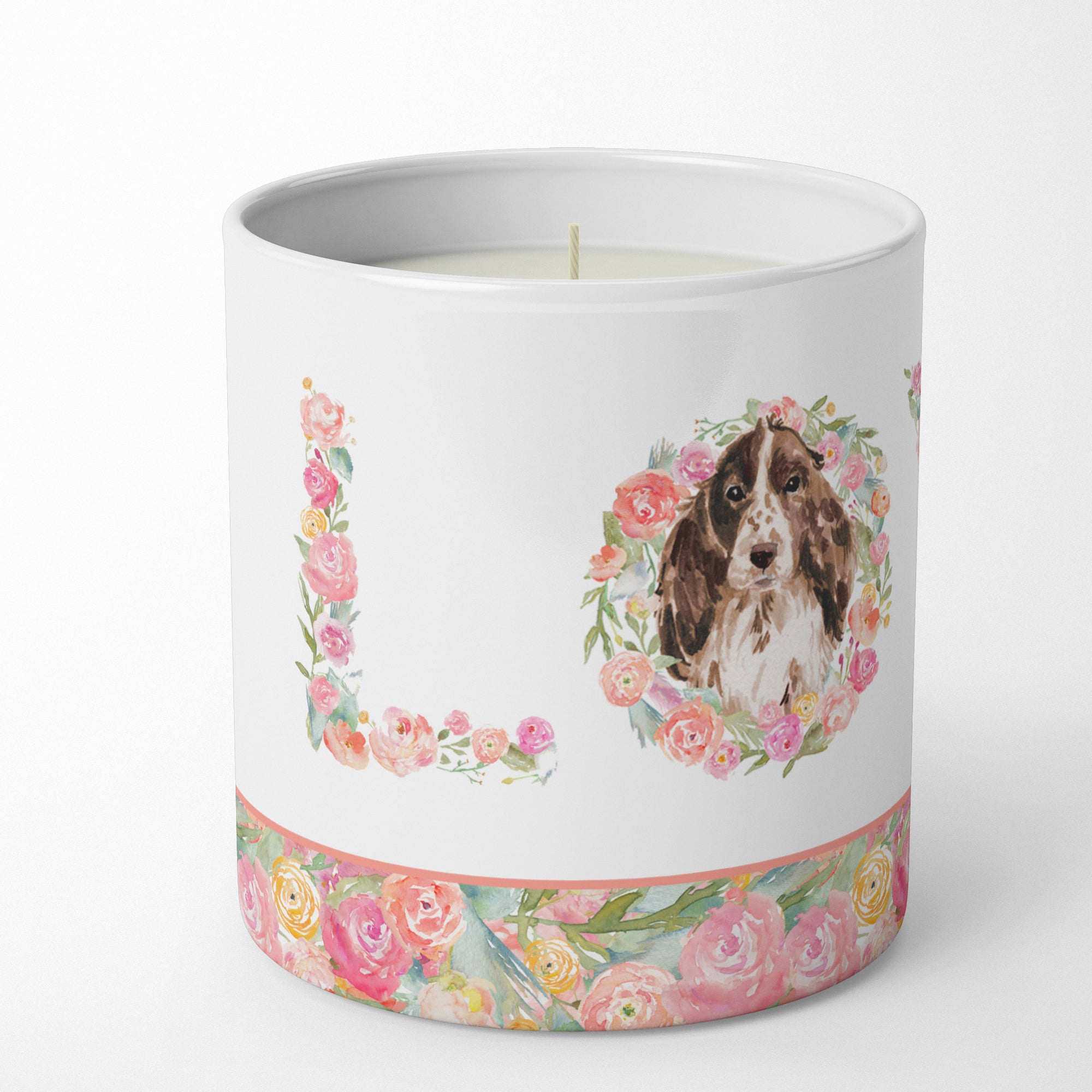 Brown Cocker Spaniel Love 10 oz Decorative Soy Candle - the-store.com
