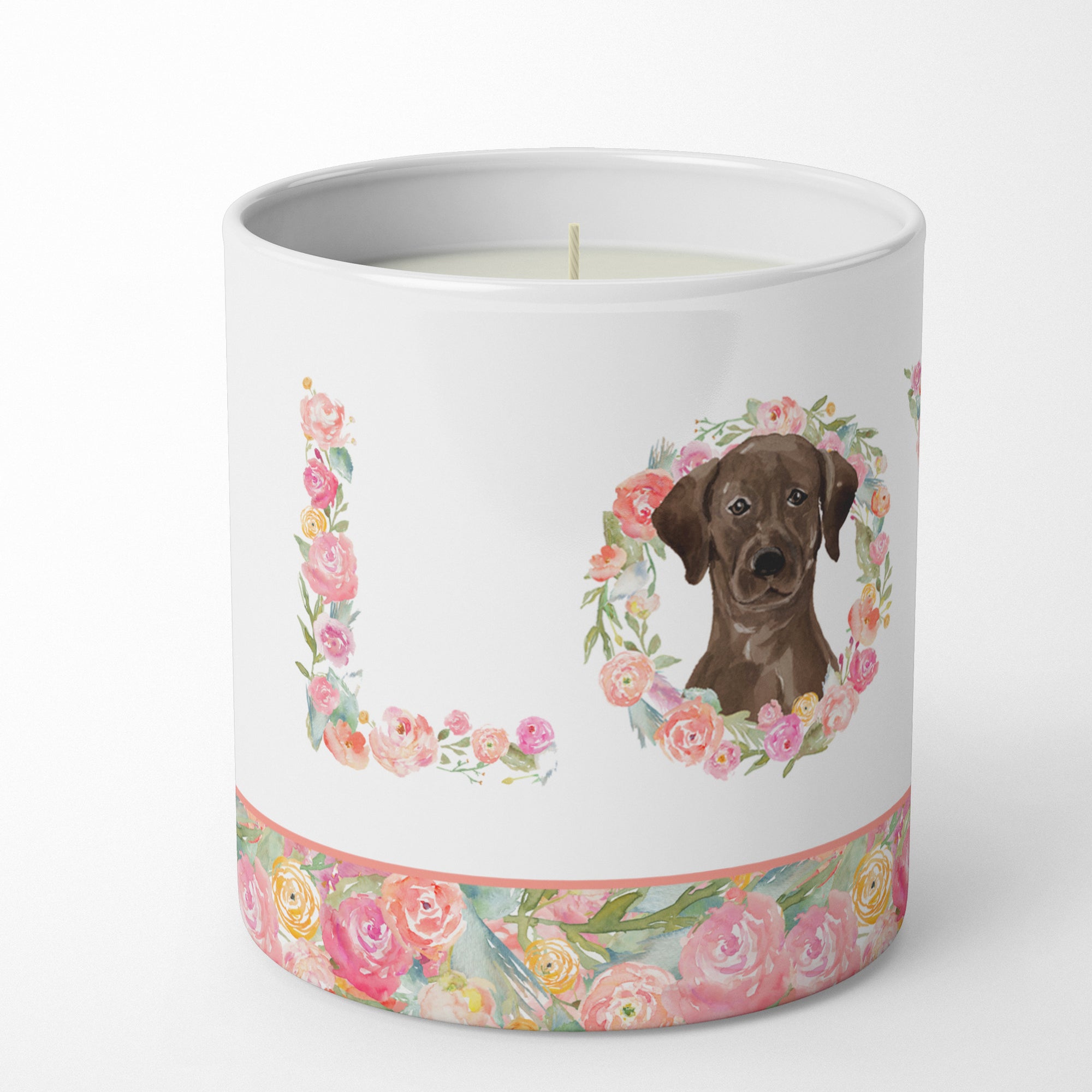 Chocolate Labrador Retriever Love 10 oz Decorative Soy Candle - the-store.com