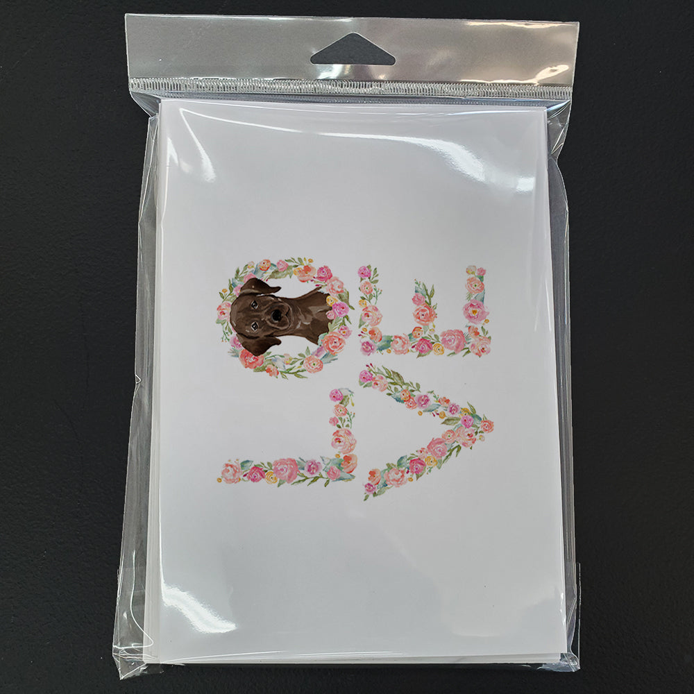 Chocolate Labrador Retriever Love Greeting Cards and Envelopes Pack of 8 - the-store.com