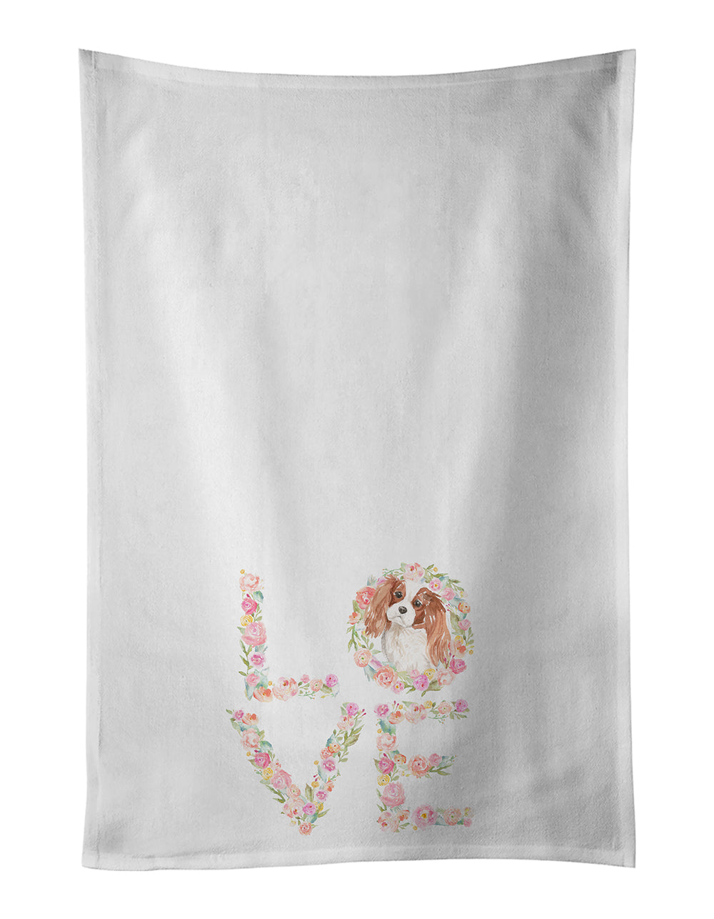 Buy this Blenhiem Cavalier Spaniel Love White Kitchen Towel Set of 2 Dish Towels