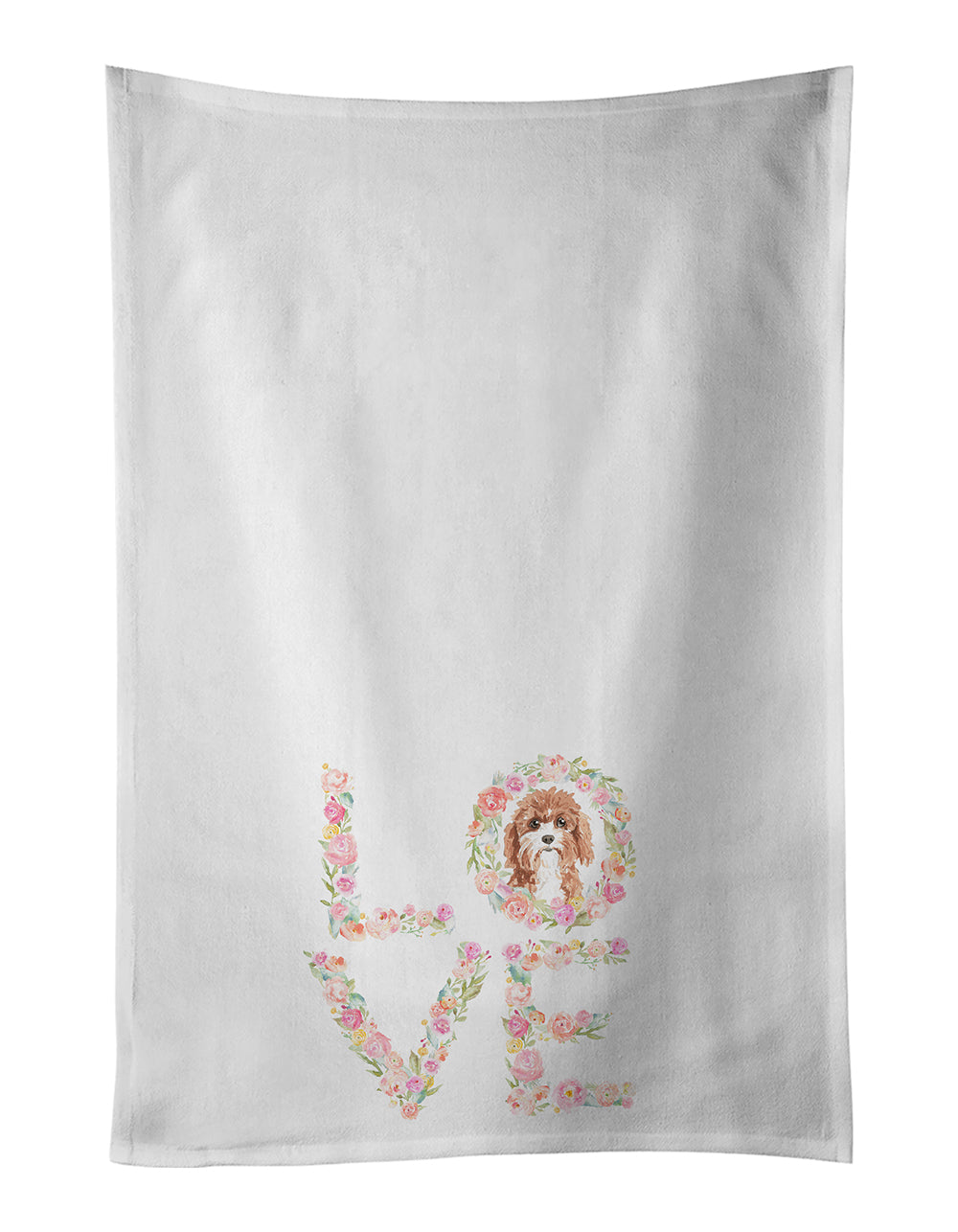 Buy this Cavapoo Love White Kitchen Towel Set of 2 Dish Towels